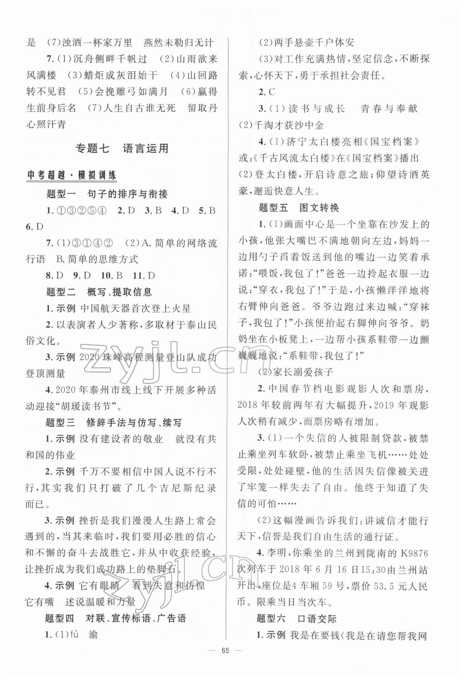2022年初中總復(fù)習(xí)手冊(cè)北京師范大學(xué)出版社語(yǔ)文 第3頁(yè)