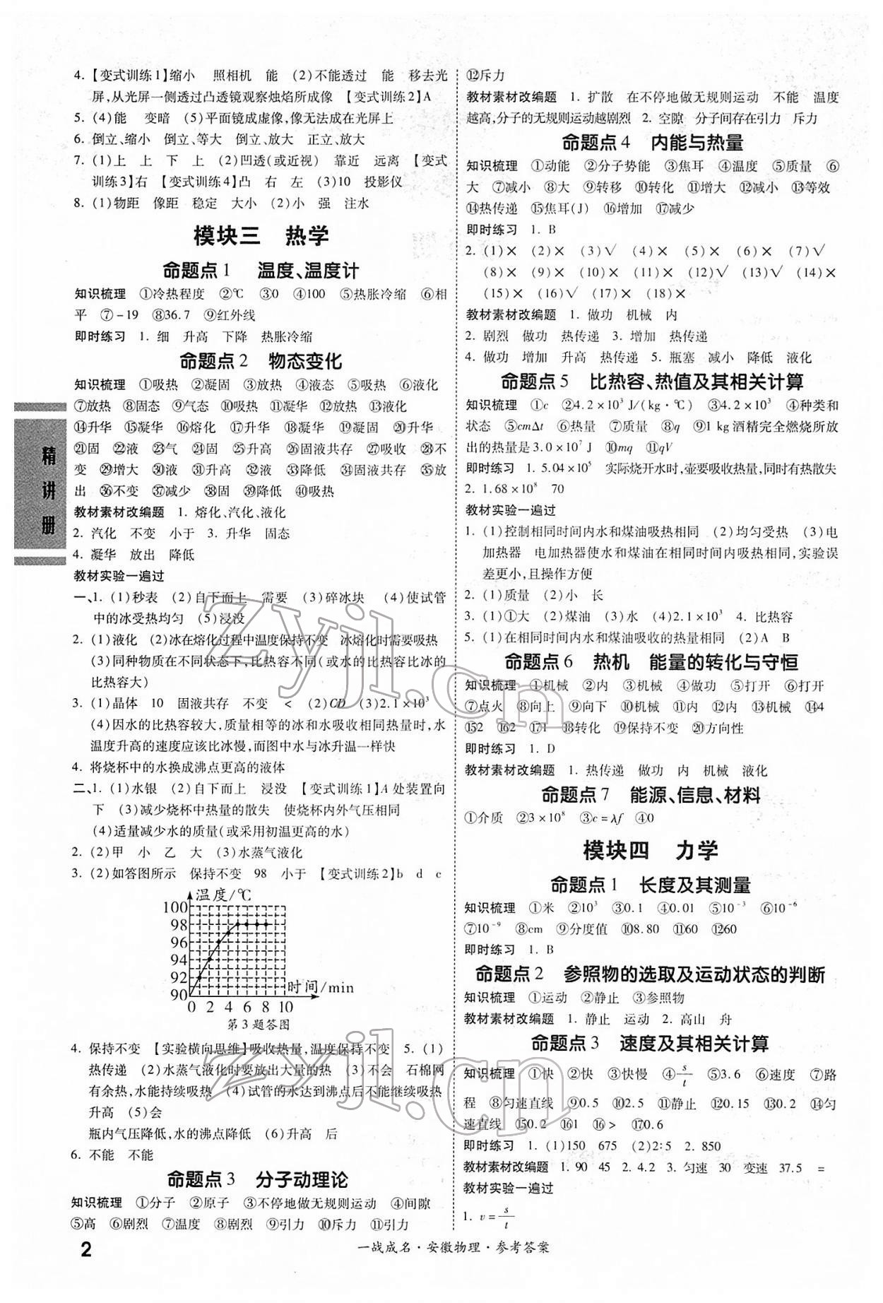 2022年一戰(zhàn)成名考前新方案物理中考人教版安徽專(zhuān)版 第2頁(yè)