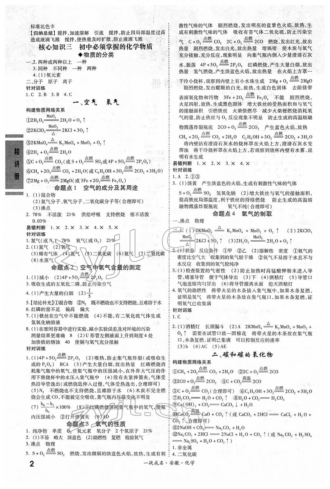 2022年一战成名考前新方案化学安徽专版 第2页