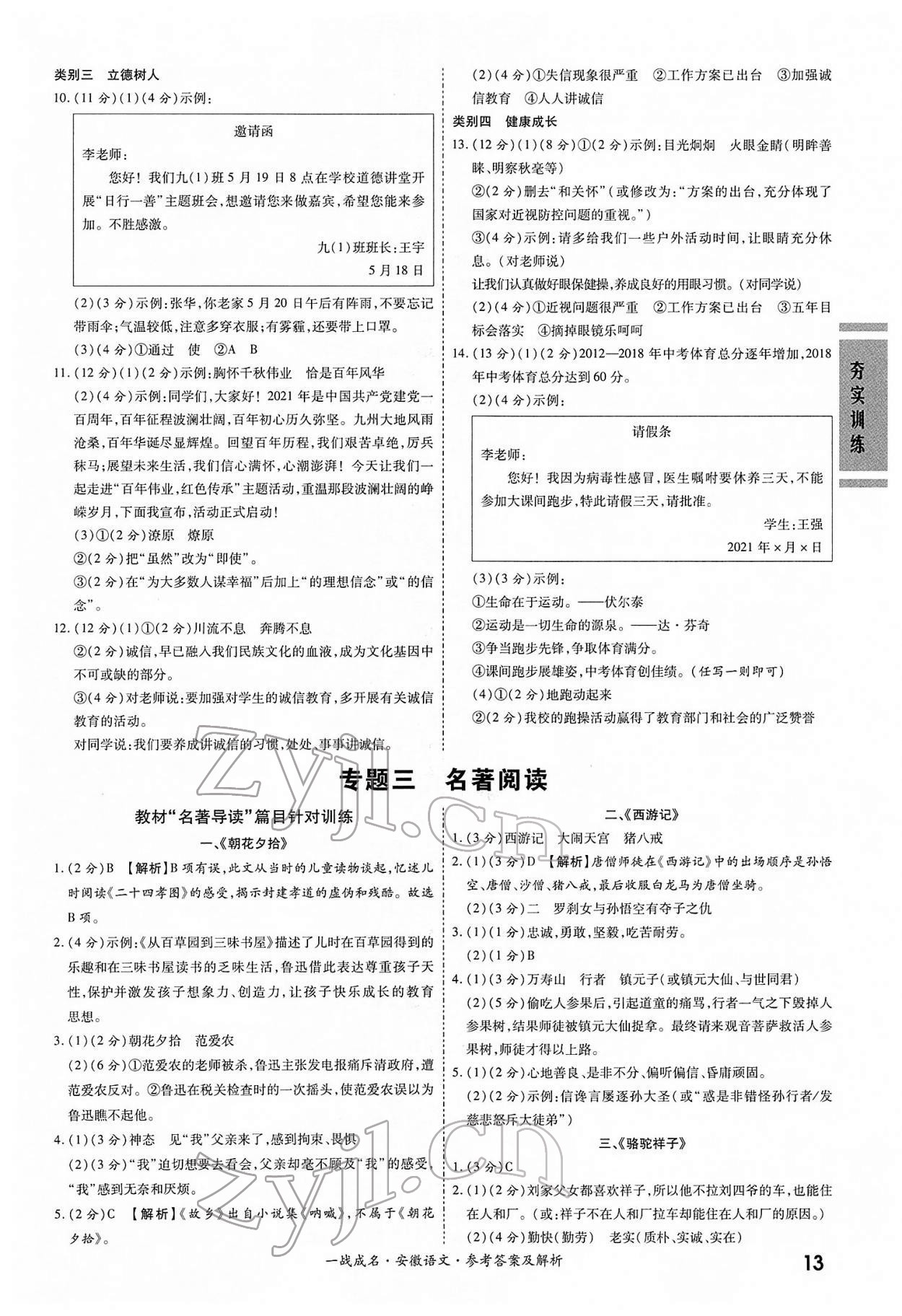 2022年一战成名考前新方案语文人教版安徽专版 第13页