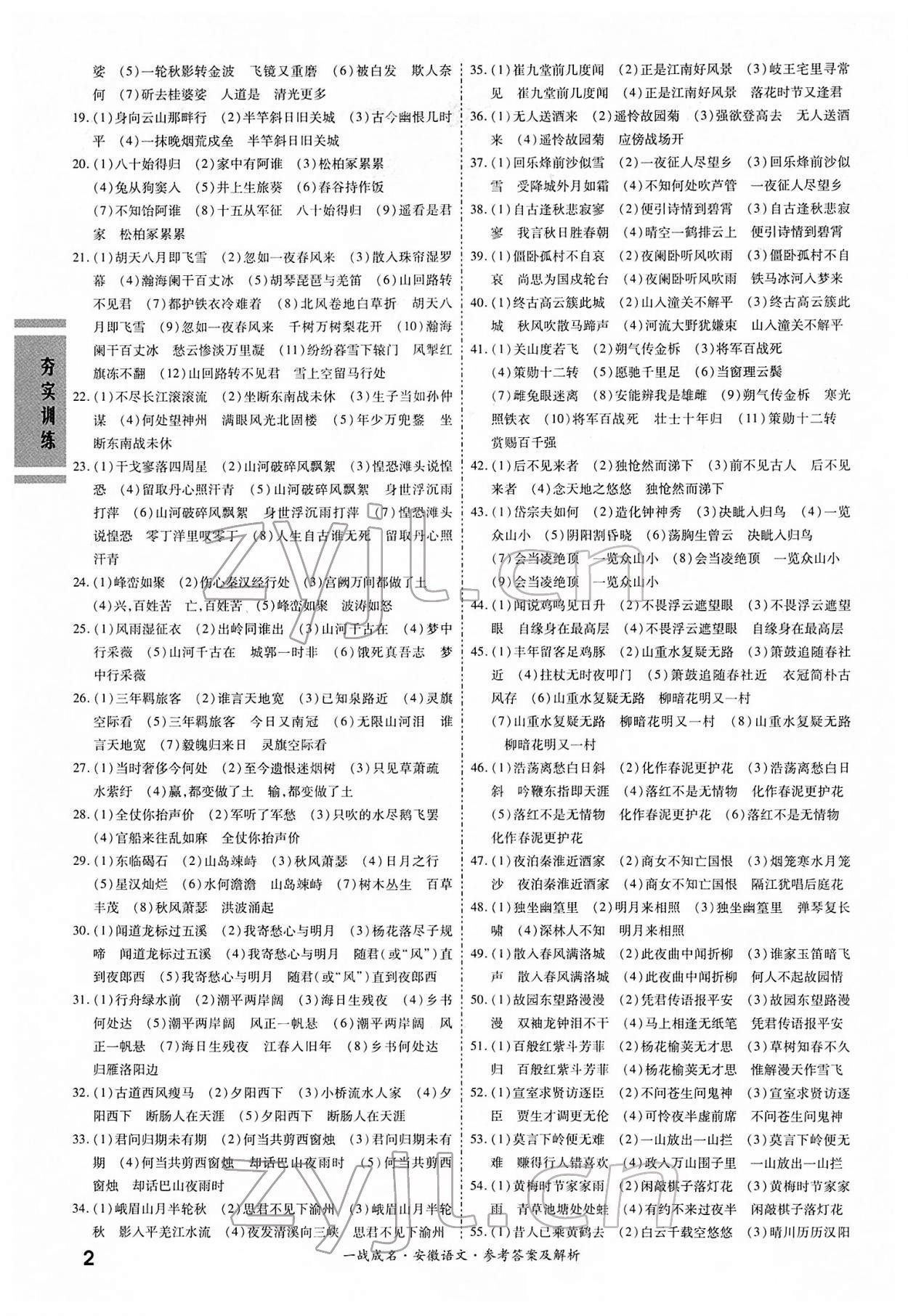 2022年一战成名考前新方案语文人教版安徽专版 第2页