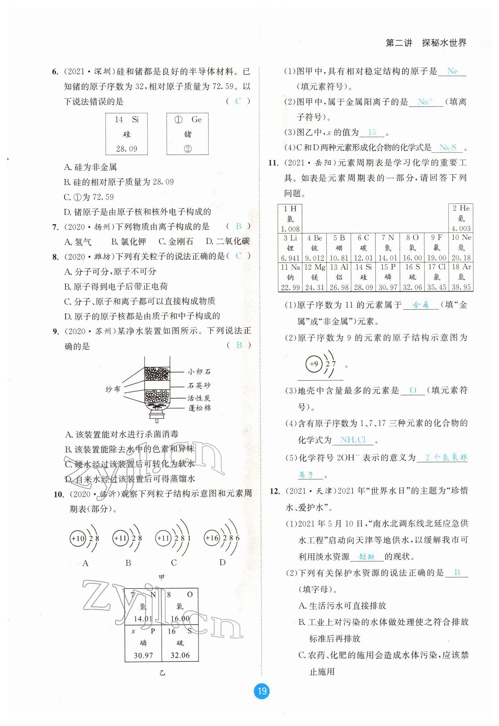 2022年中考6加1化學(xué)魯教版達(dá)州專版 參考答案第19頁