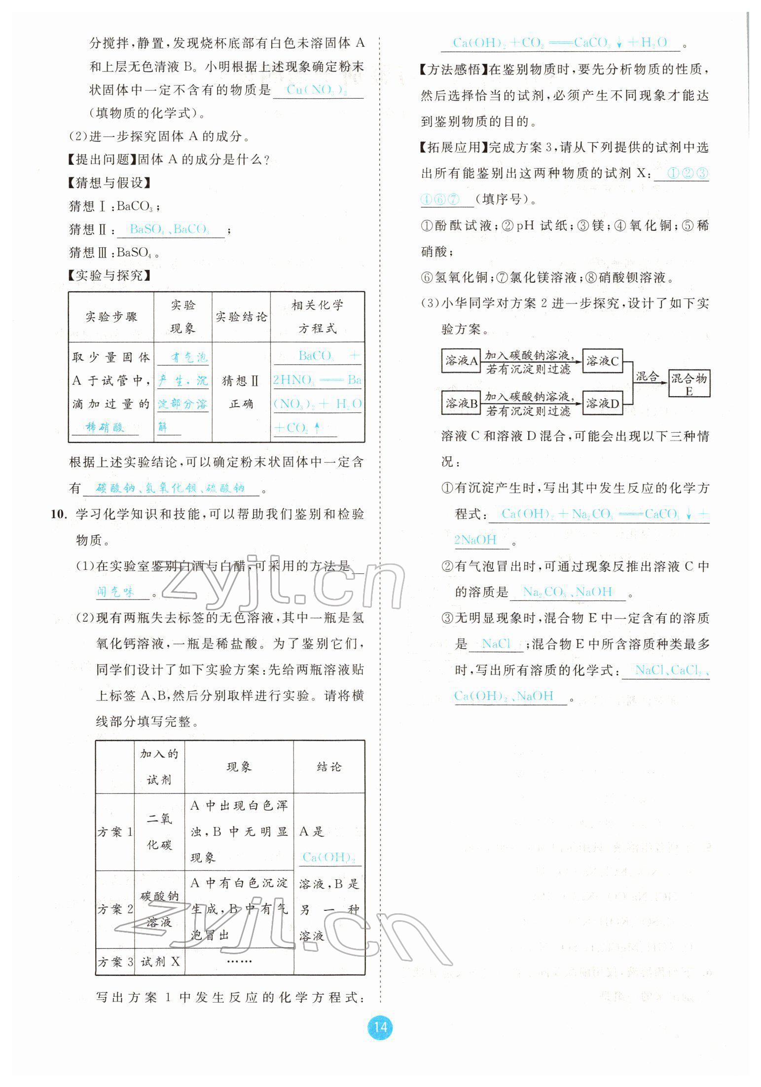 2022年中考6加1化學(xué)魯教版達(dá)州專版 參考答案第14頁