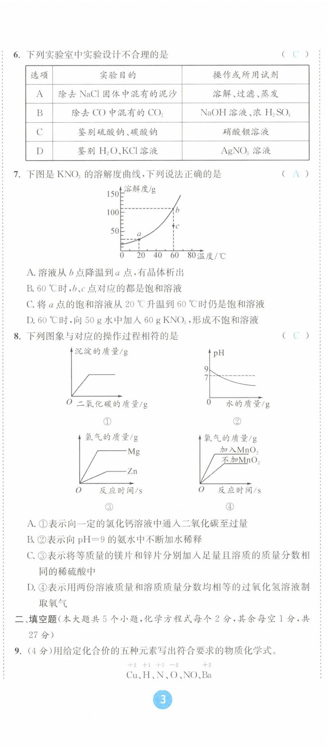 2022年中考6加1化學(xué)魯教版達(dá)州專版 第8頁