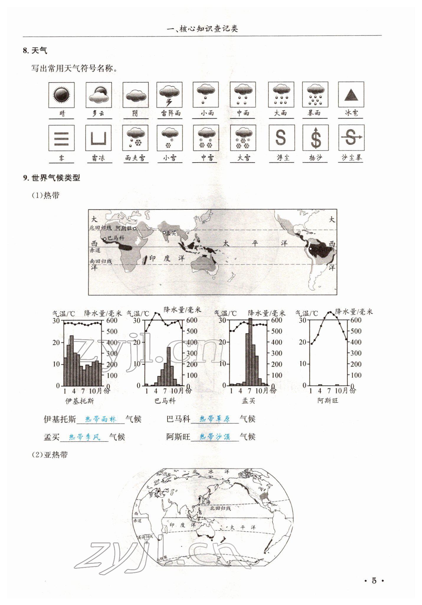 2022年中考6加1地理商務(wù)星球版達(dá)州專版 參考答案第12頁