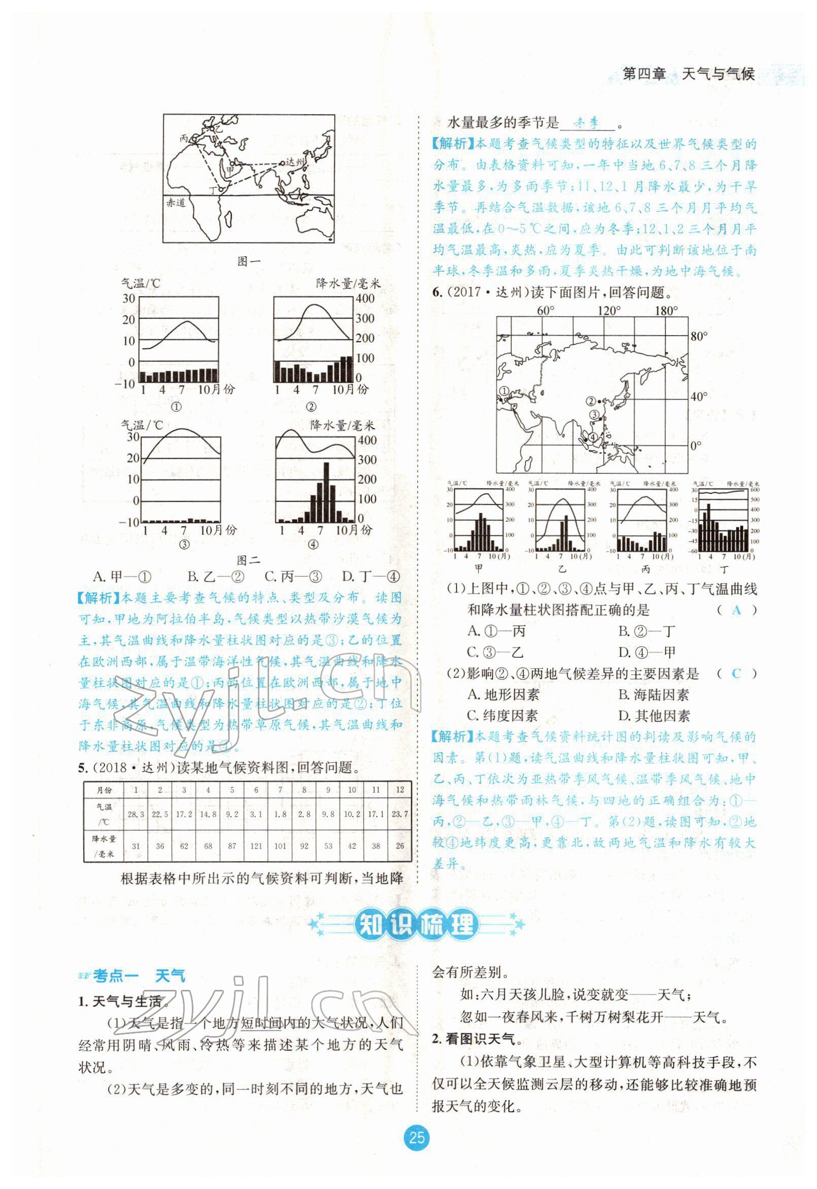 2022年中考6加1地理商務星球版達州專版 參考答案第47頁