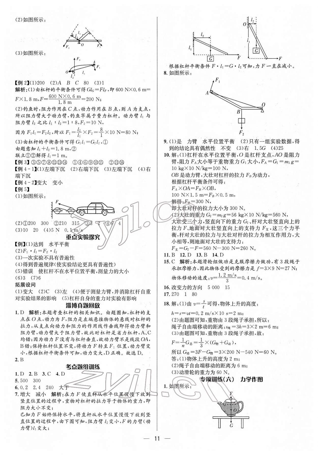 2022年中考對策物理淄博專版 參考答案第11頁