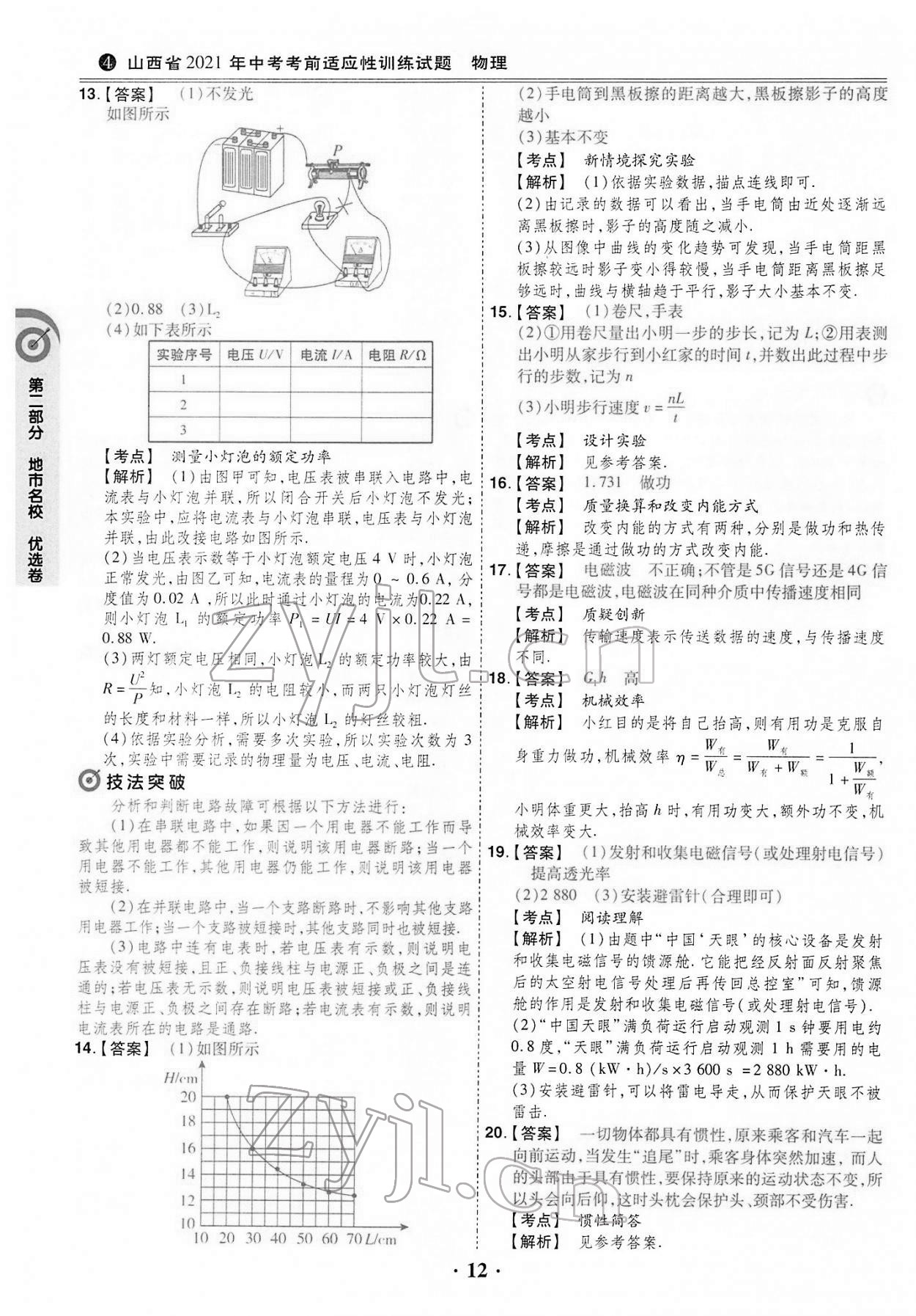 2022年晉一中考模擬試卷精編物理&nbsp;第12頁