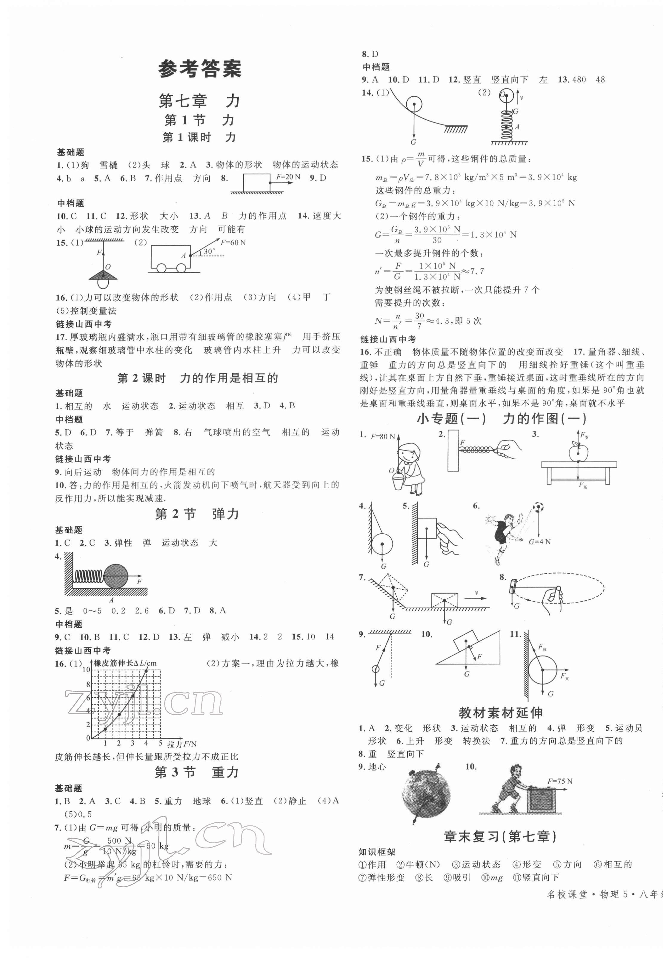 2022年名校課堂八年級(jí)物理下冊人教版山西專版 第1頁