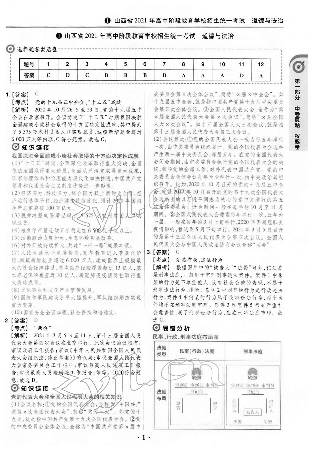 2022年晉一中考山西真題道德與法治 第1頁