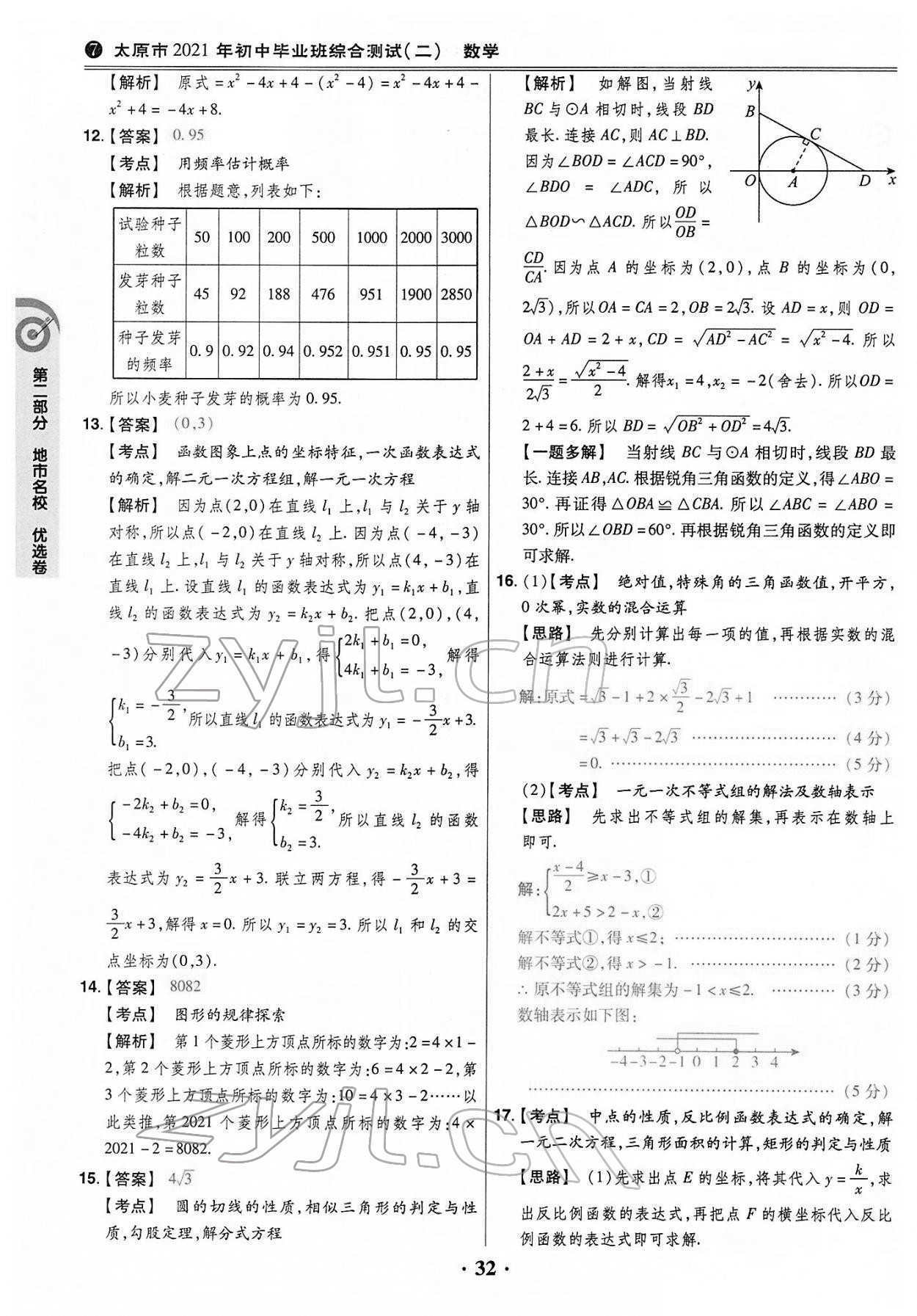 2022年晉一中考山西真題數(shù)學 第32頁