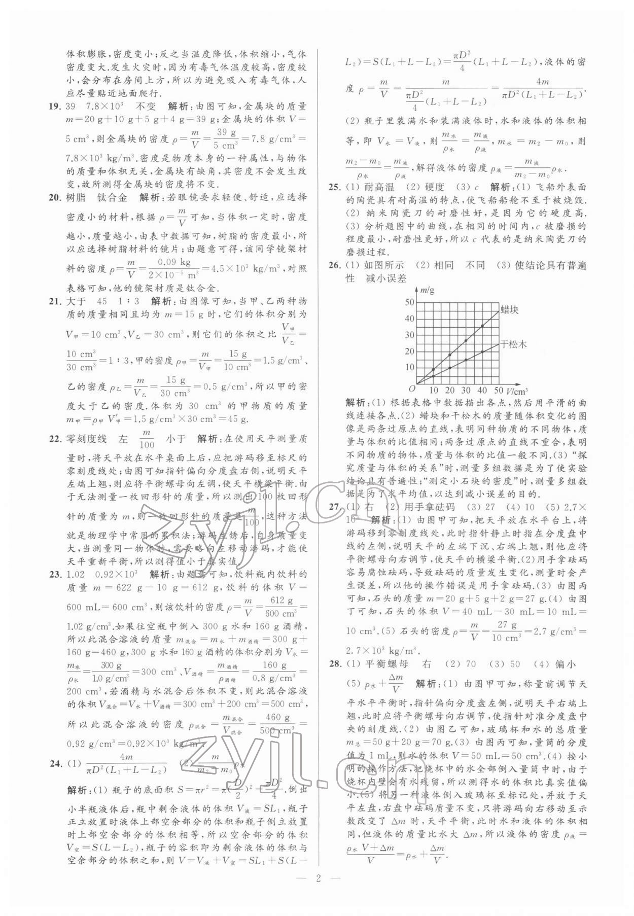 2022年亮點給力大試卷八年級物理下冊蘇科版 參考答案第2頁