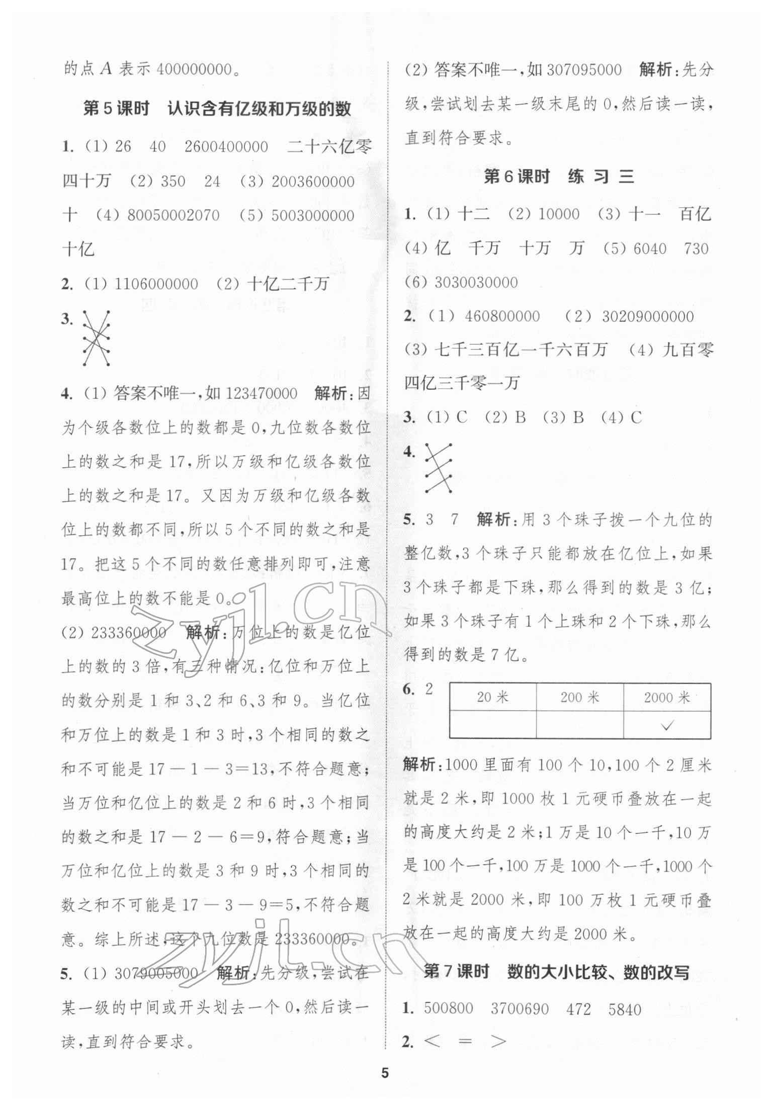 2022年金鑰匙1加1課時作業(yè)四年級數(shù)學下冊江蘇版 第5頁