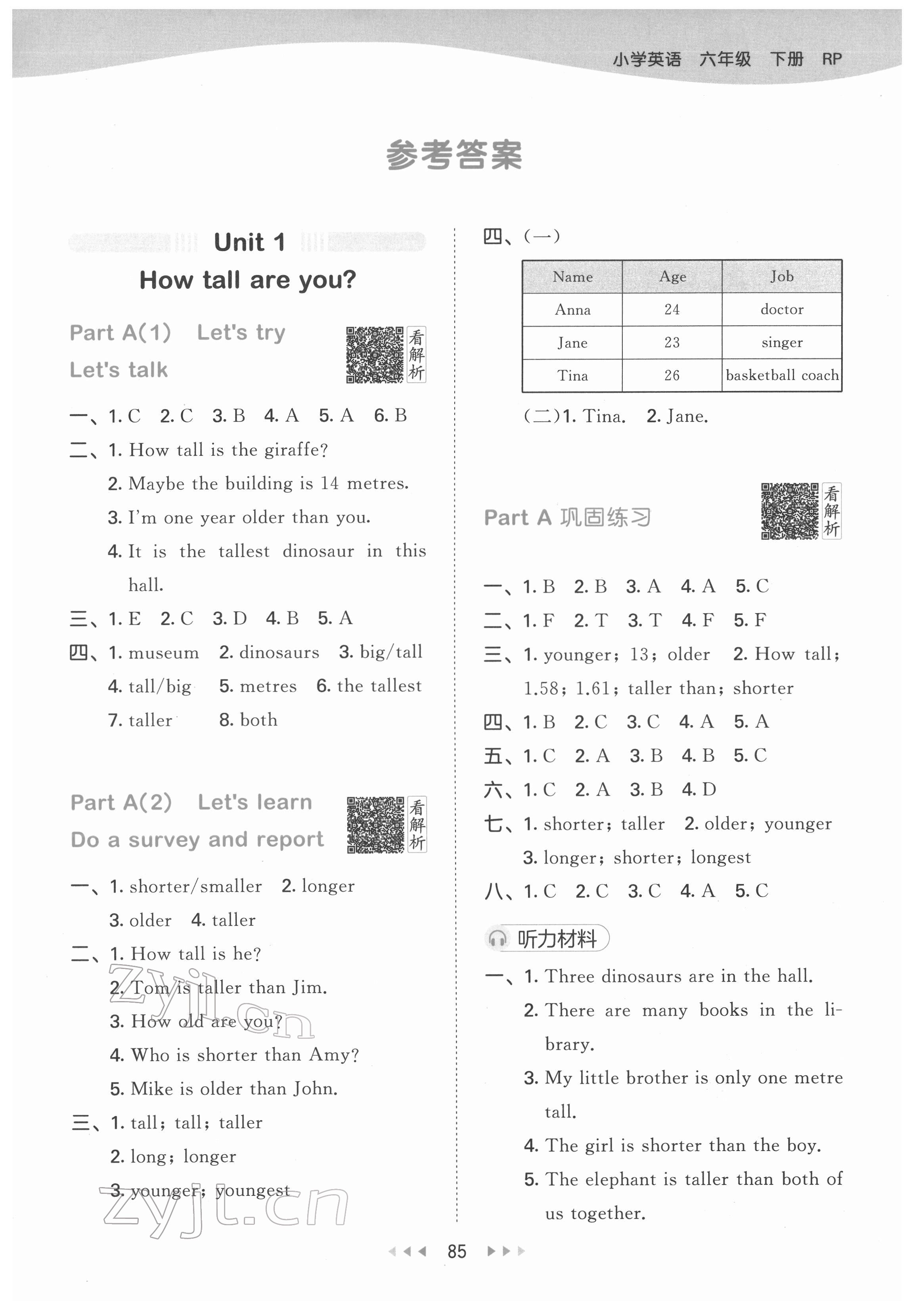 2022年53天天練六年級英語下冊人教版 第1頁