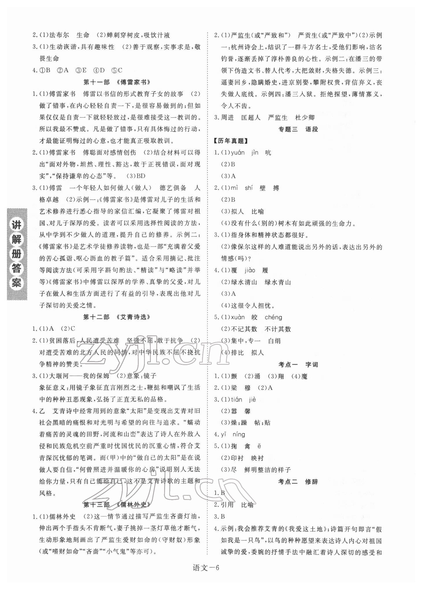 2022年皖智教育優(yōu)考設(shè)計語文中考人教版安徽專版 第6頁