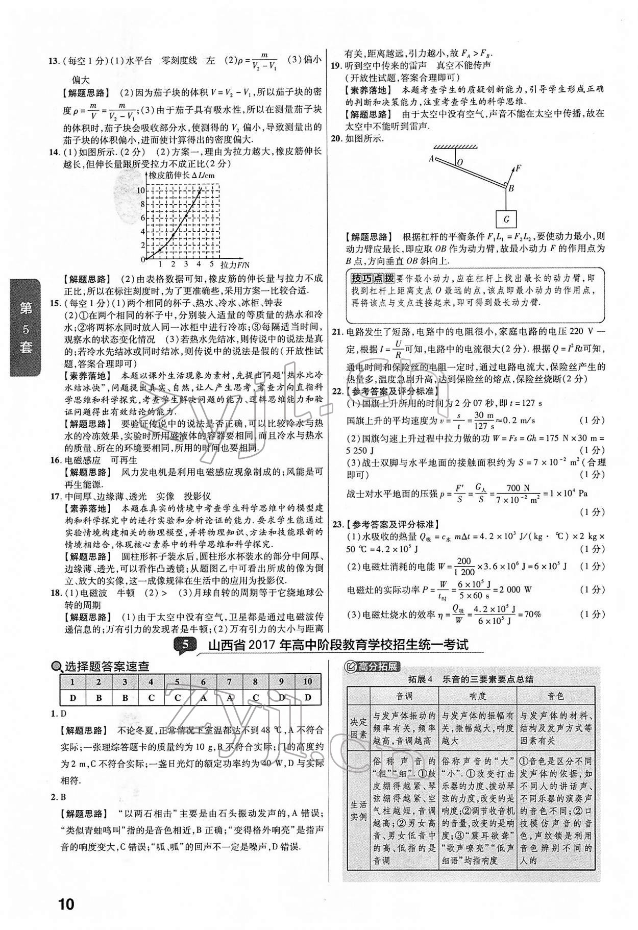 2022年金考卷45套匯編物理山西專版 第10頁