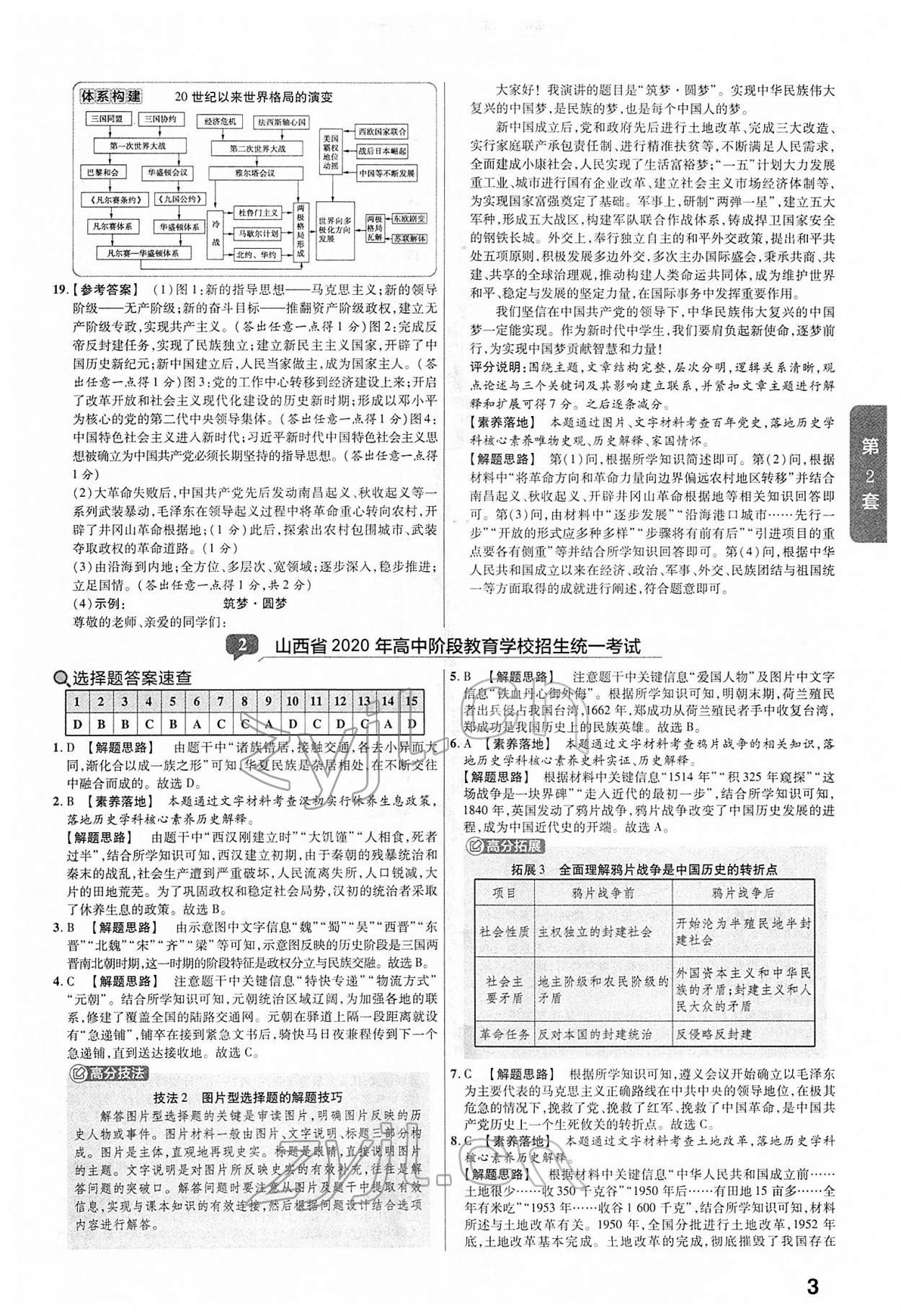 2022年金考卷45套匯編歷史山西專版 第3頁