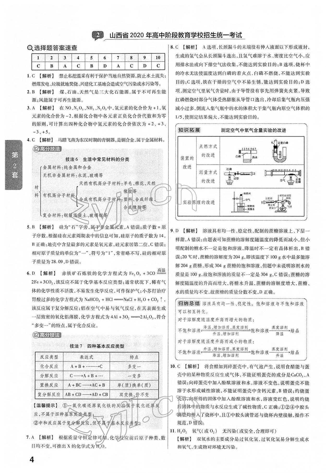 2022年金考卷45套匯編化學山西專版 第4頁