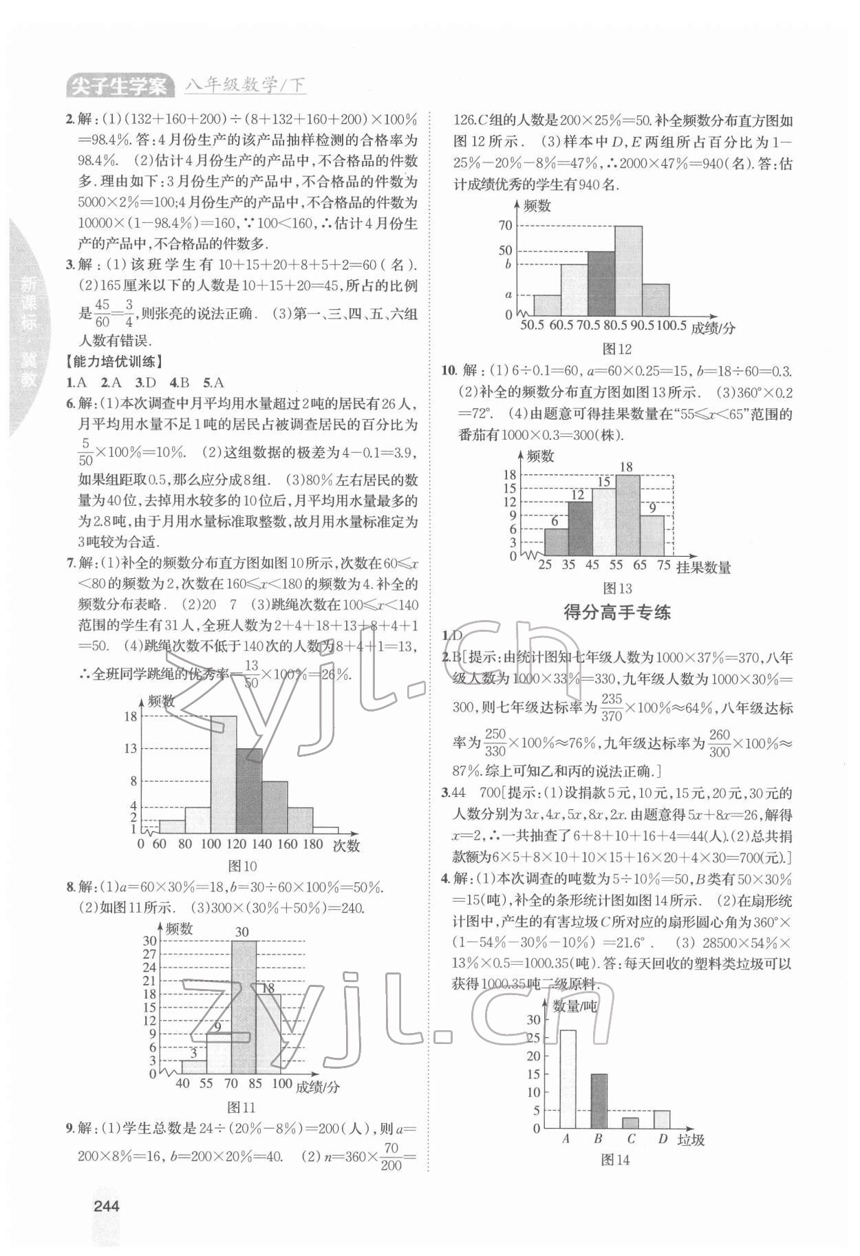 2022年尖子生學(xué)案八年級數(shù)學(xué)下冊冀教版 參考答案第4頁