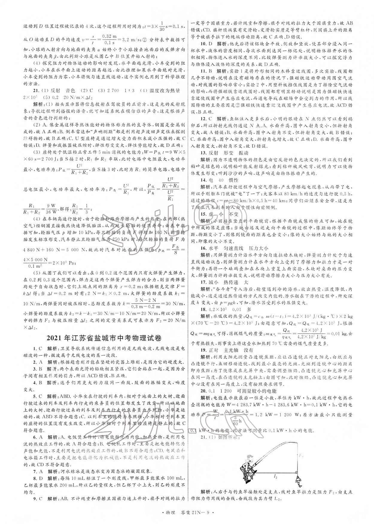 2022年江蘇省中考試卷匯編物理 第9頁(yè)