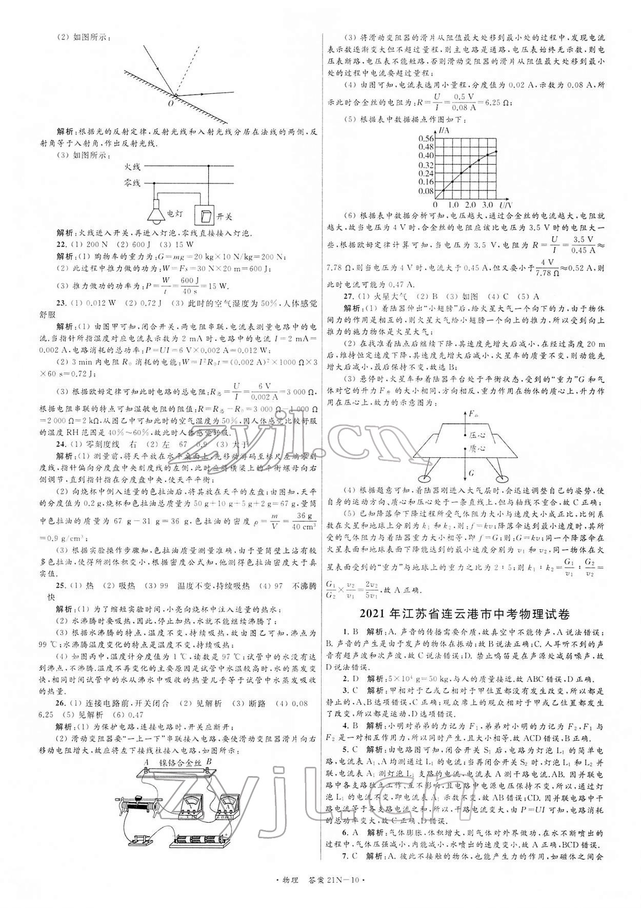 2022年江蘇省中考試卷匯編物理 第10頁