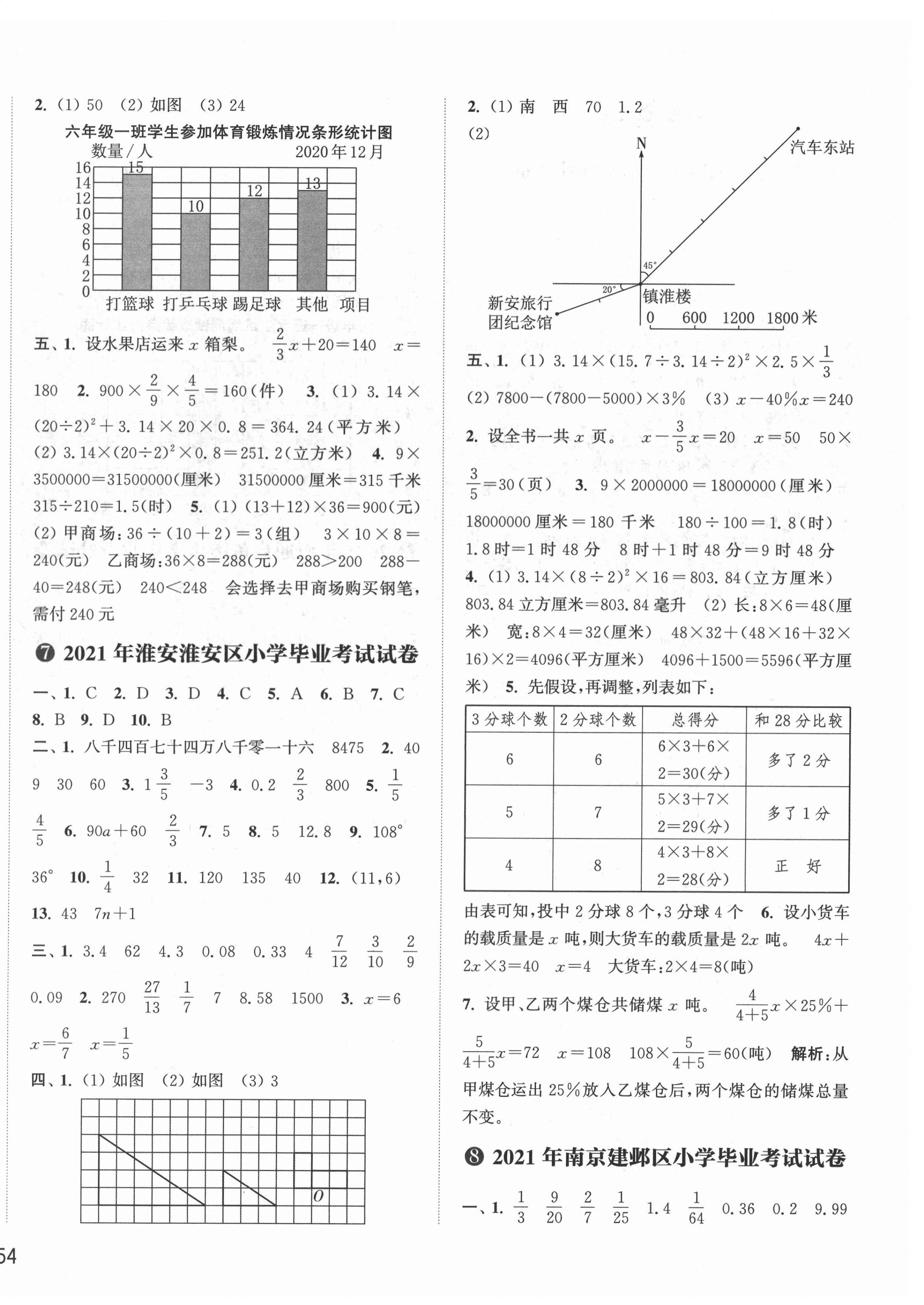 2022年小學(xué)畢業(yè)考試試卷精編數(shù)學(xué)江蘇專版 第4頁