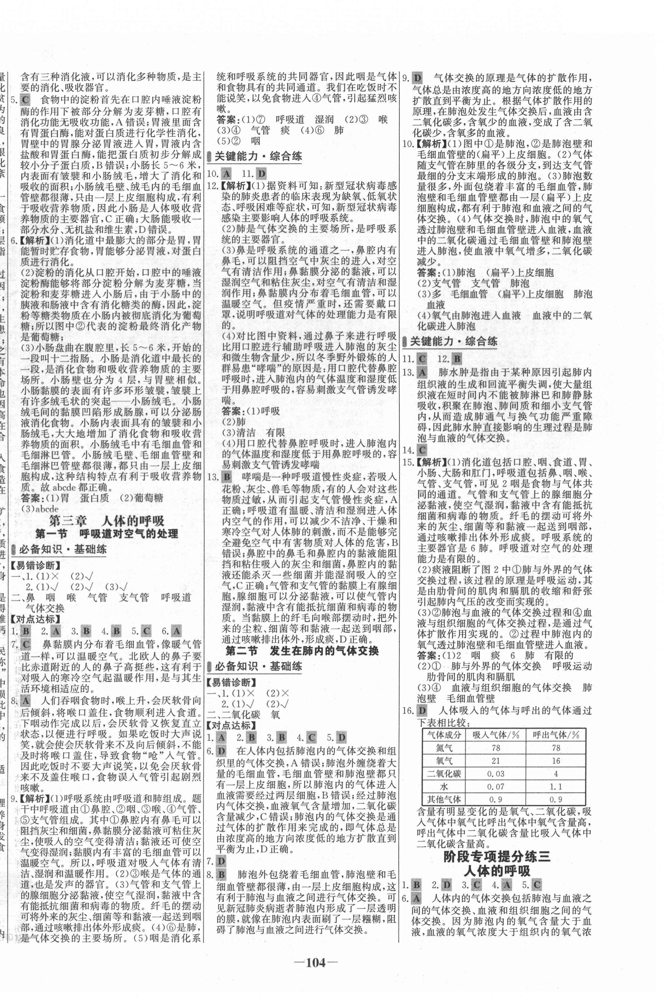 2022年世纪金榜百练百胜七年级生物下册人教版 第4页