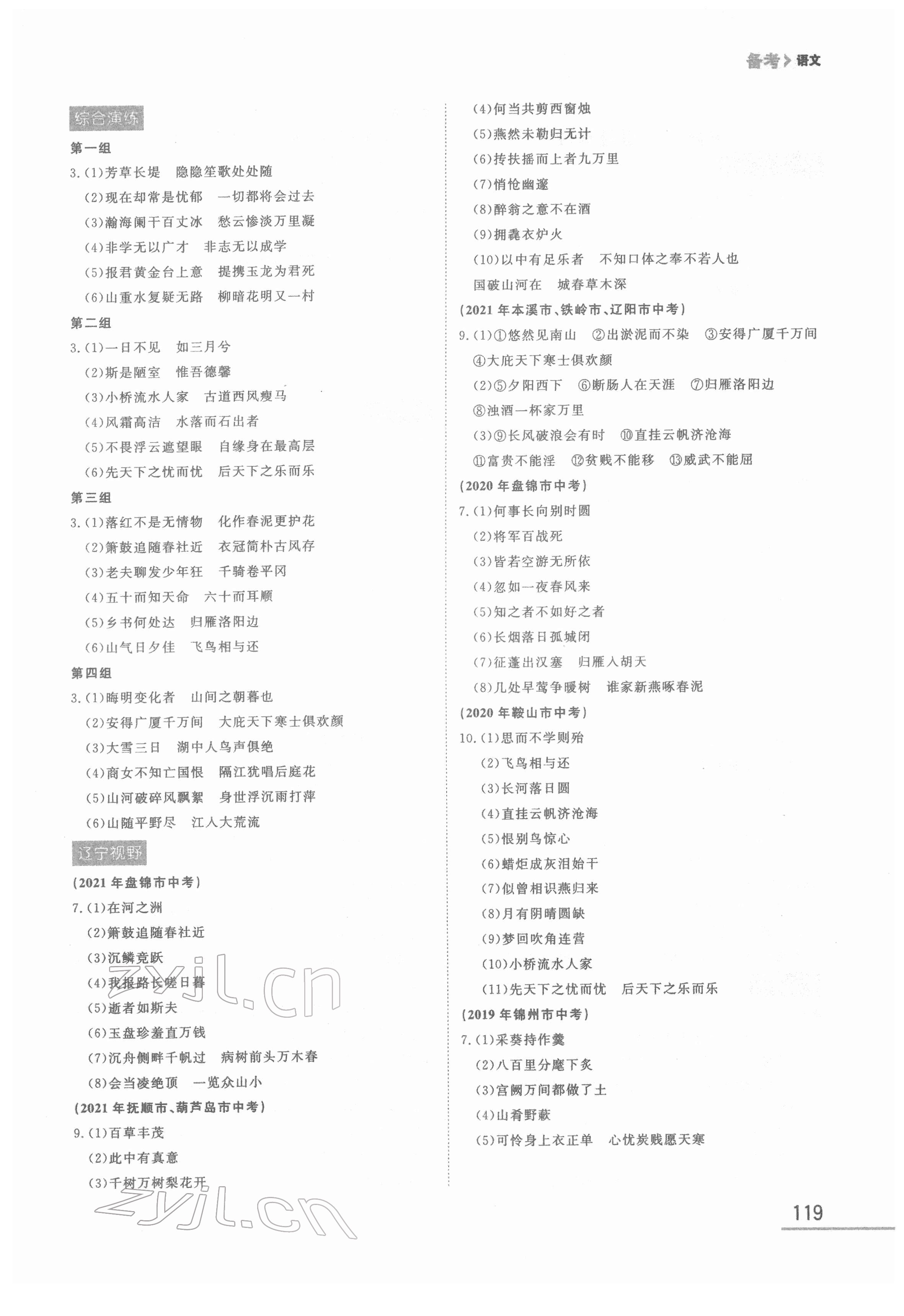 2022年備考語(yǔ)文大連中考 第3頁(yè)