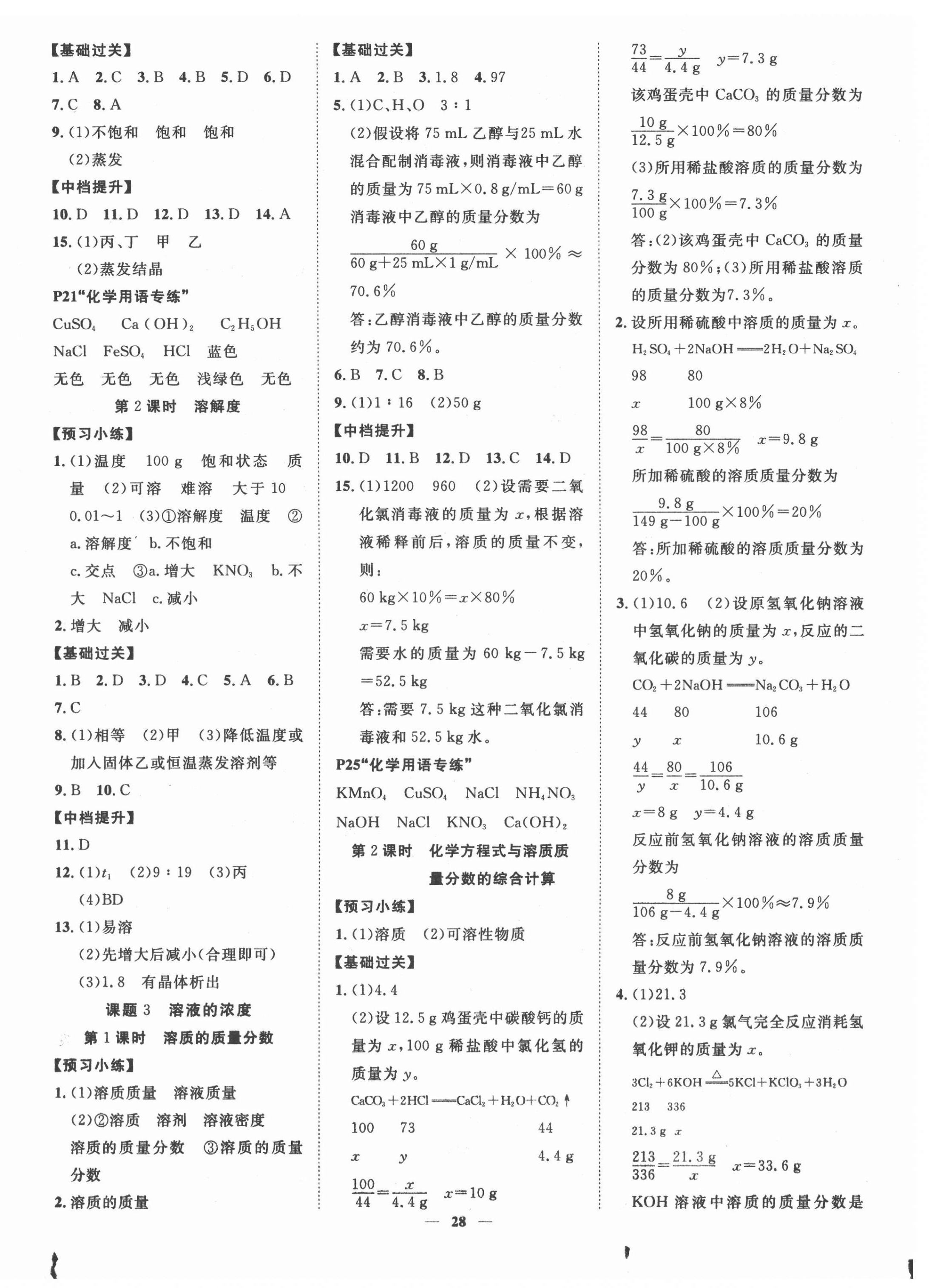 2022年有效课堂课时导学案九年级化学下册人教版 第4页