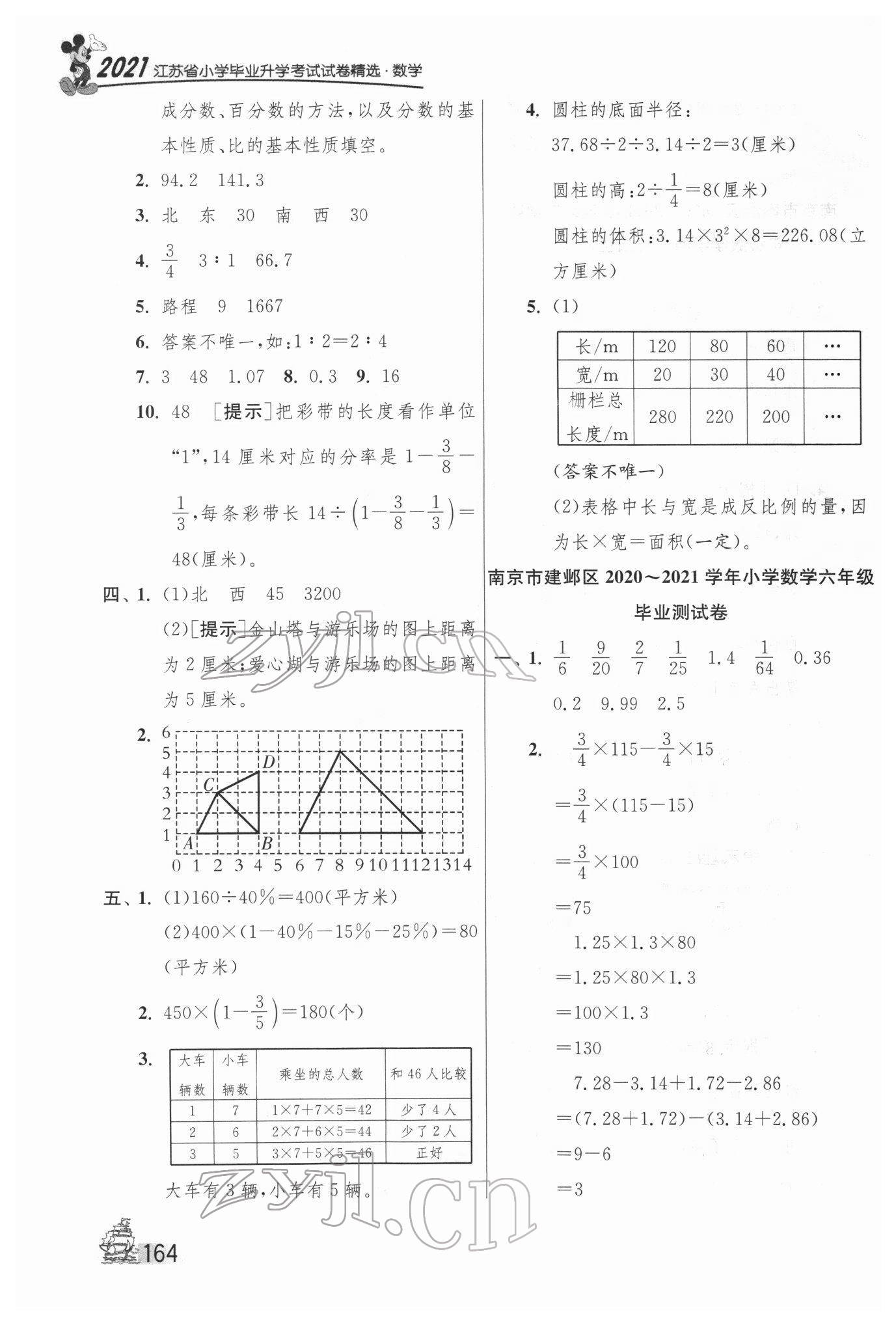 2022年考必勝江蘇省小學畢業(yè)升學考試試卷精選28套數(shù)學 第4頁