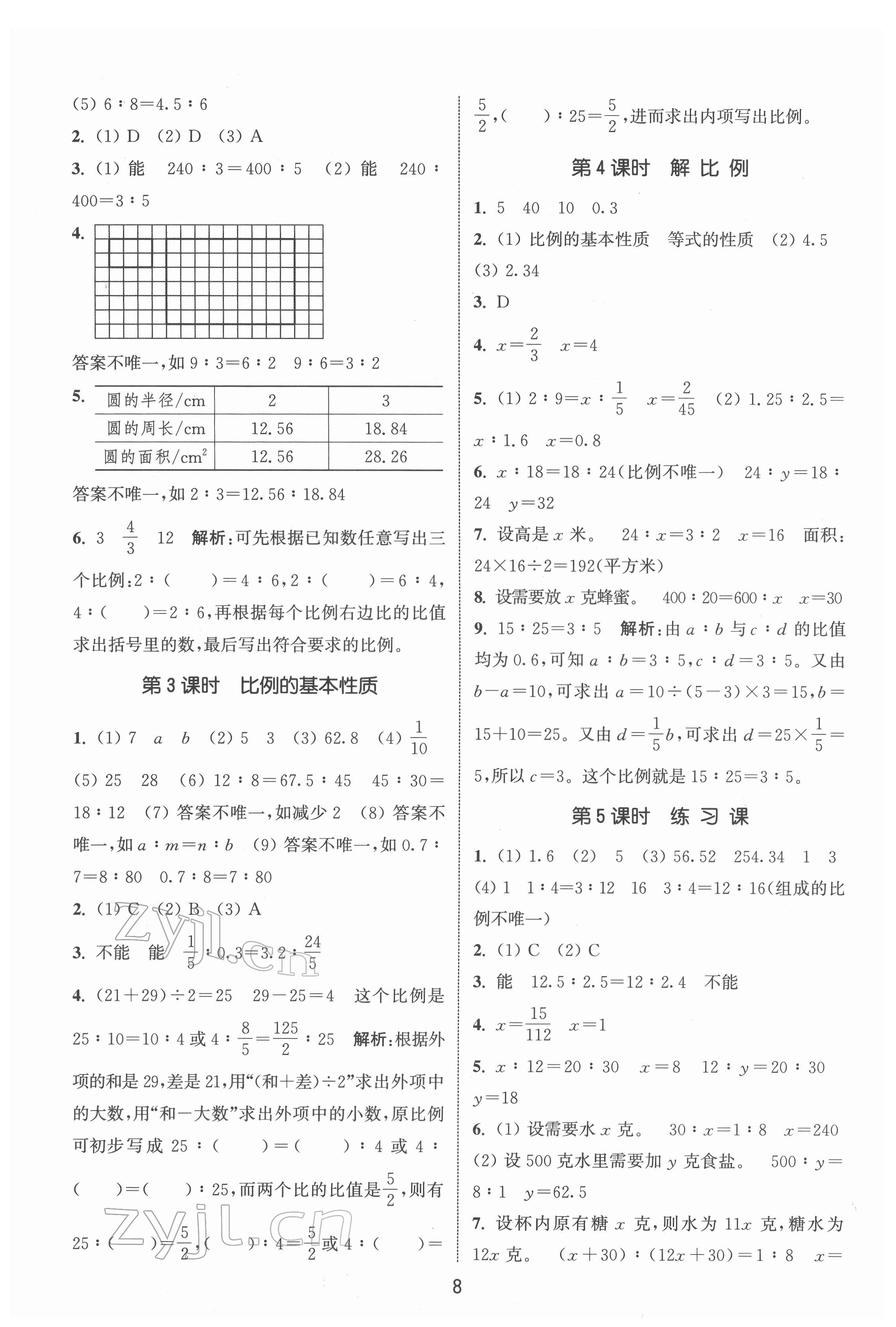 2022年通城學典課時作業(yè)本六年級數(shù)學下冊蘇教版 第8頁