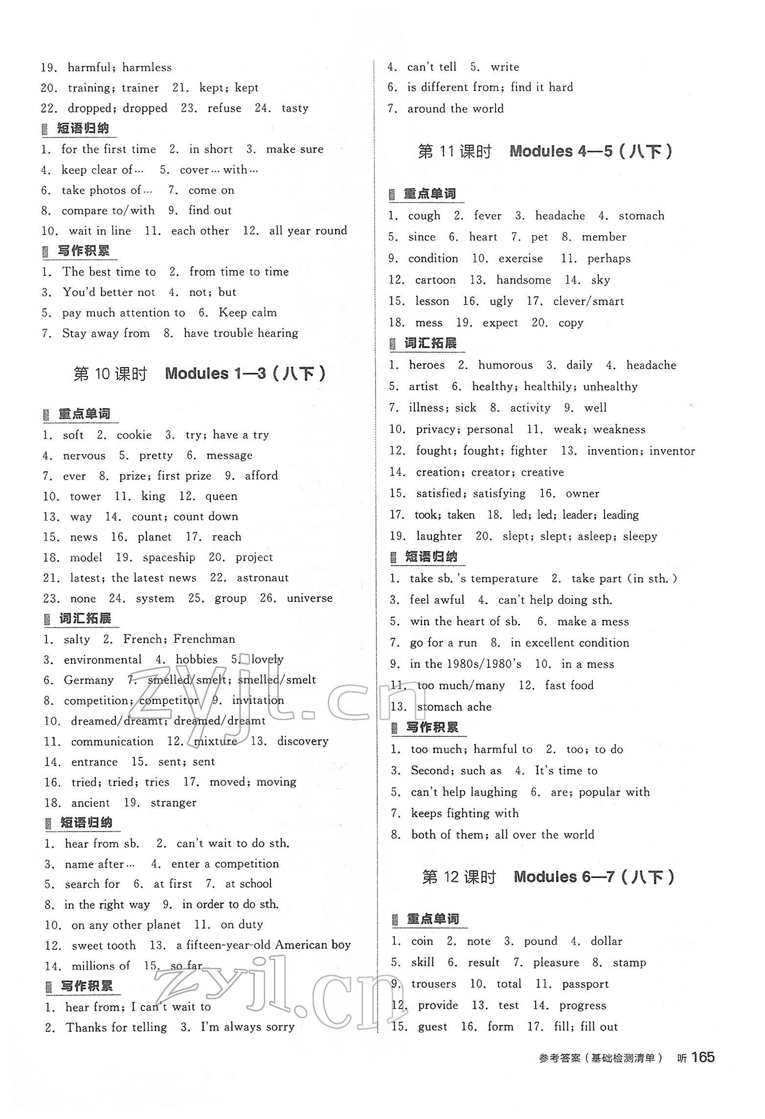 2022年全品中考復(fù)習(xí)方案英語外研版 參考答案第5頁