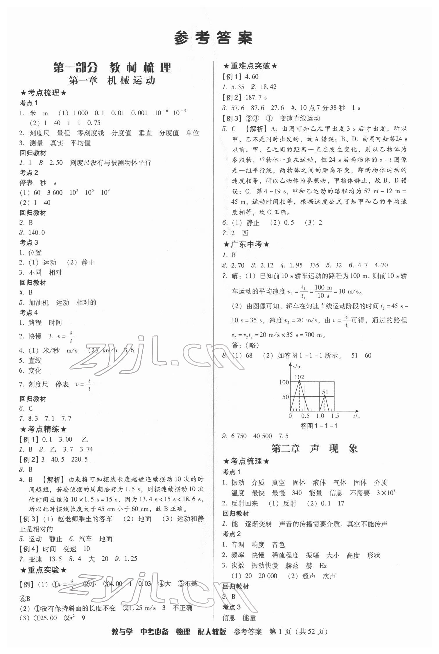 2022年教與學(xué)中考必備物理人教版 第1頁