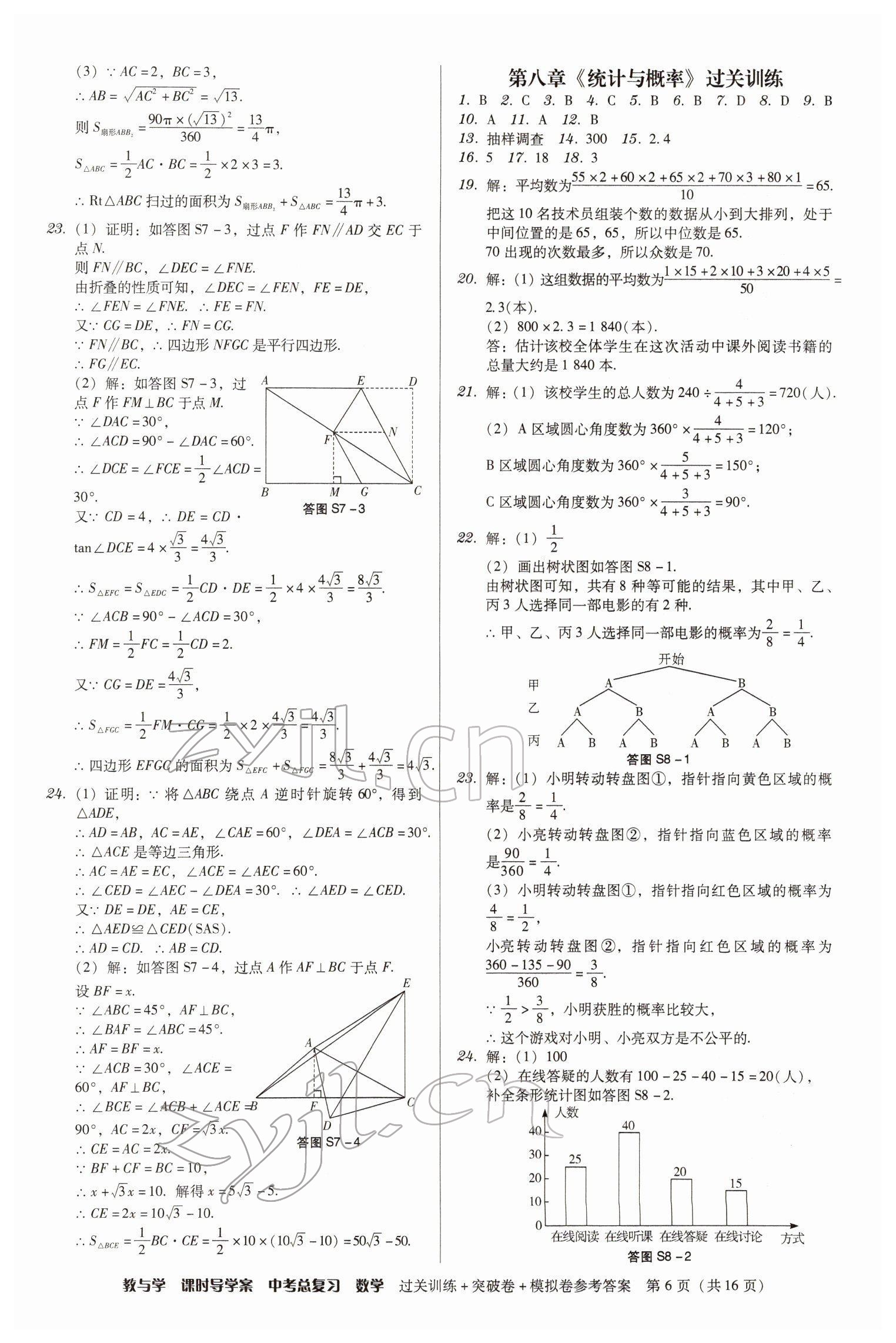 2022年課時導學案中考總復習數學廣東專版 參考答案第6頁