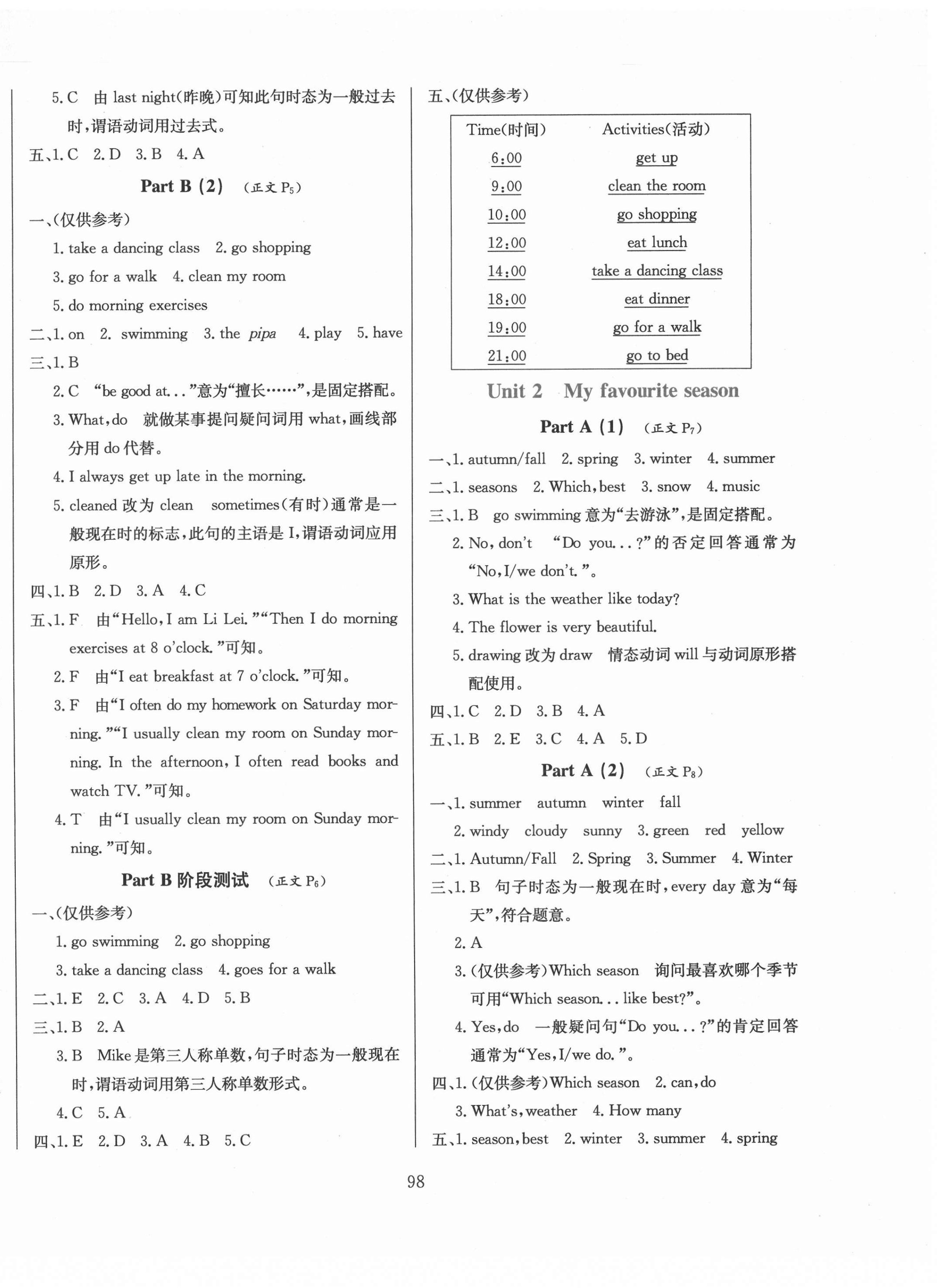 2022年教材全練五年級英語下冊人教版 第2頁