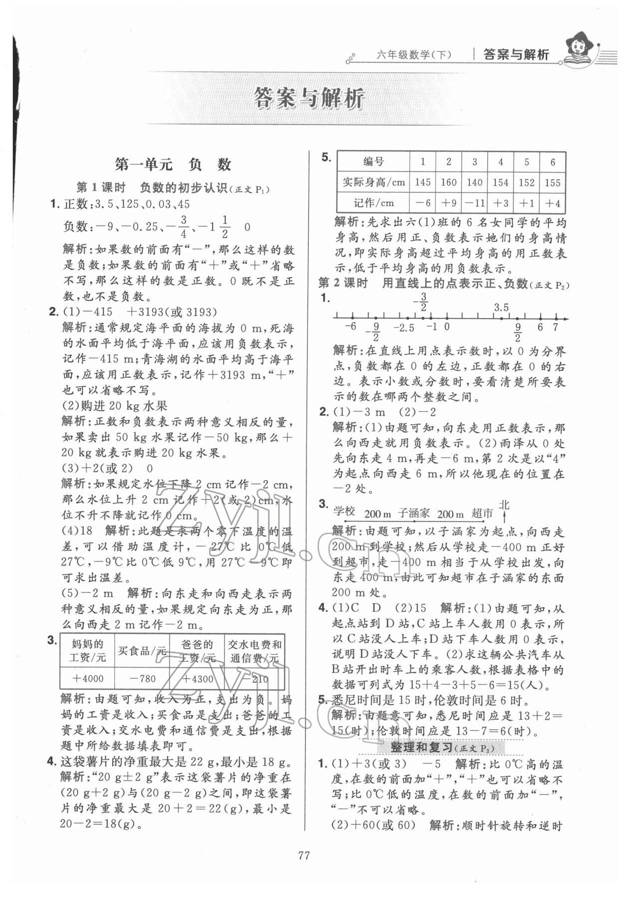 2022年教材全練六年級(jí)數(shù)學(xué)下冊(cè)人教版 第1頁(yè)