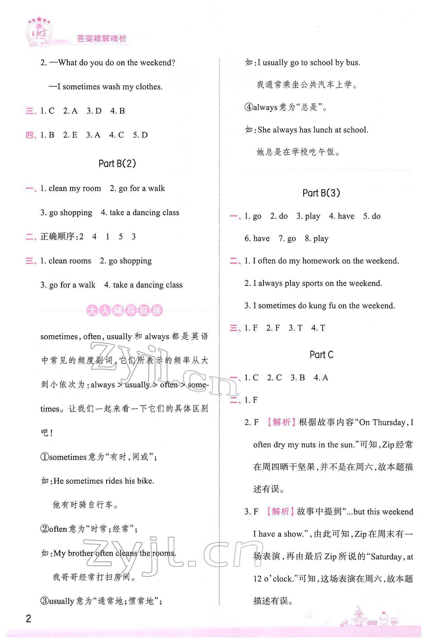 2022年創(chuàng)維新課堂五年級(jí)英語(yǔ)下冊(cè)人教版 參考答案第2頁(yè)