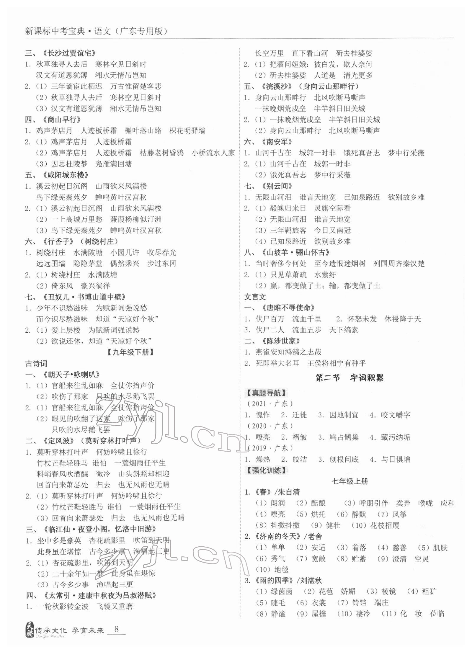 2022年新课标中考宝典语文广东专版 第8页