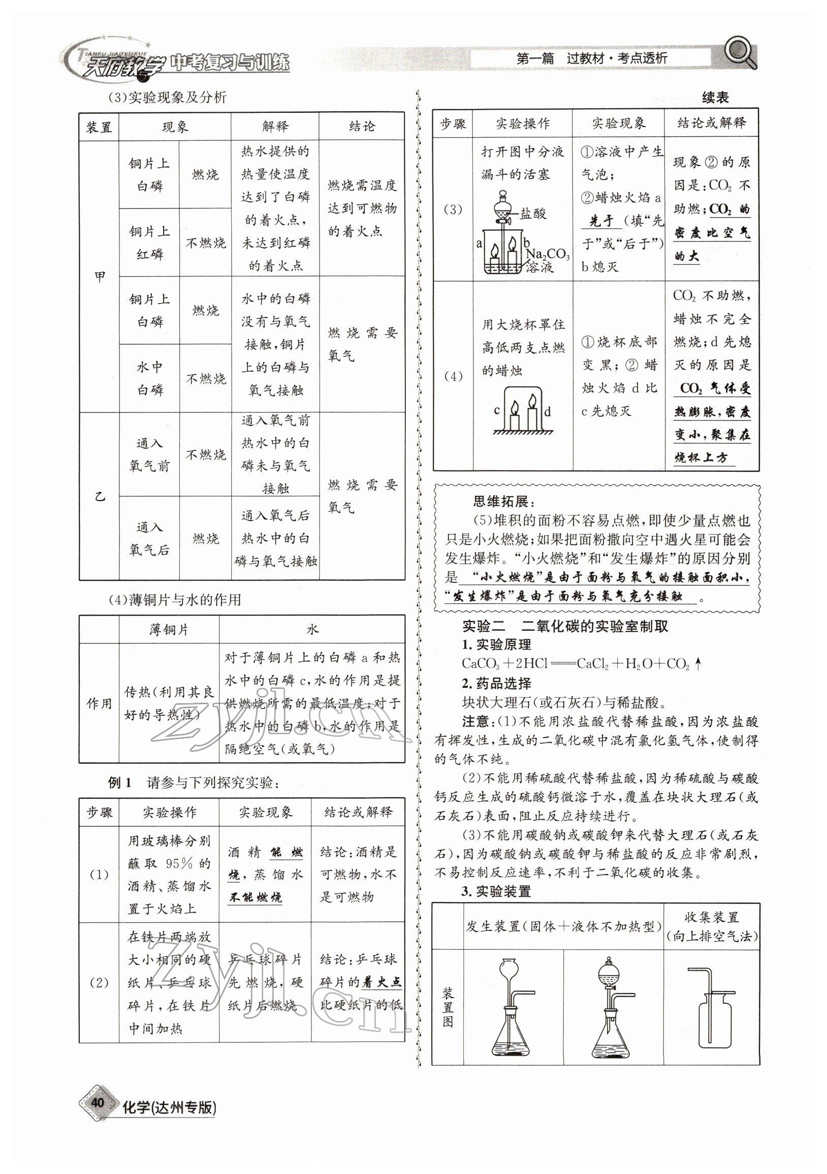 2022年天府教與學(xué)中考復(fù)習(xí)與訓(xùn)練化學(xué)達(dá)州專版 參考答案第40頁