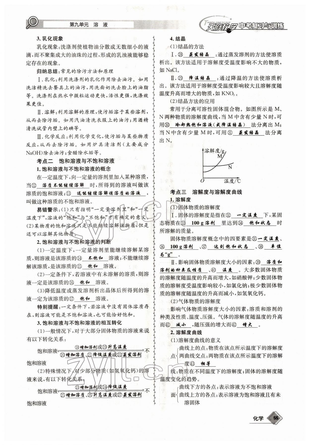 2022年天府教與學中考復習與訓練化學四川專版 參考答案第55頁