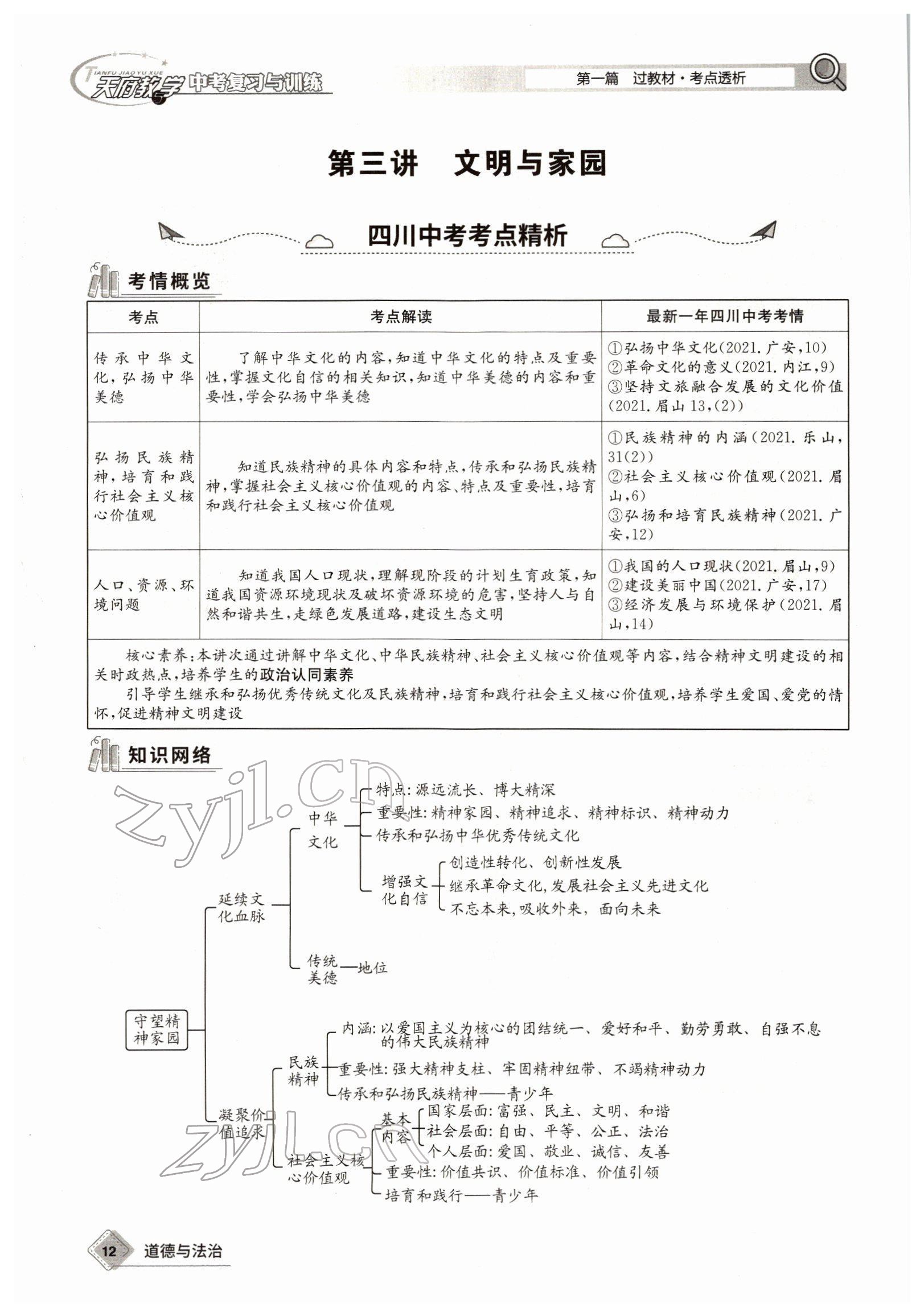 2022年天府教與學(xué)中考復(fù)習(xí)與訓(xùn)練道德與法治四川專版 參考答案第21頁