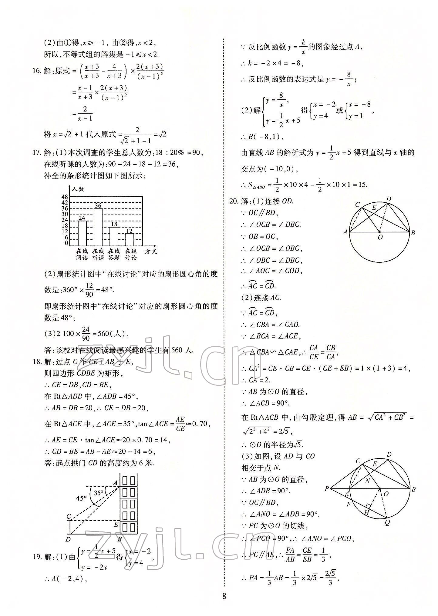 2022年中考金卷中考試題精編數(shù)學(xué)成都專版 參考答案第8頁(yè)