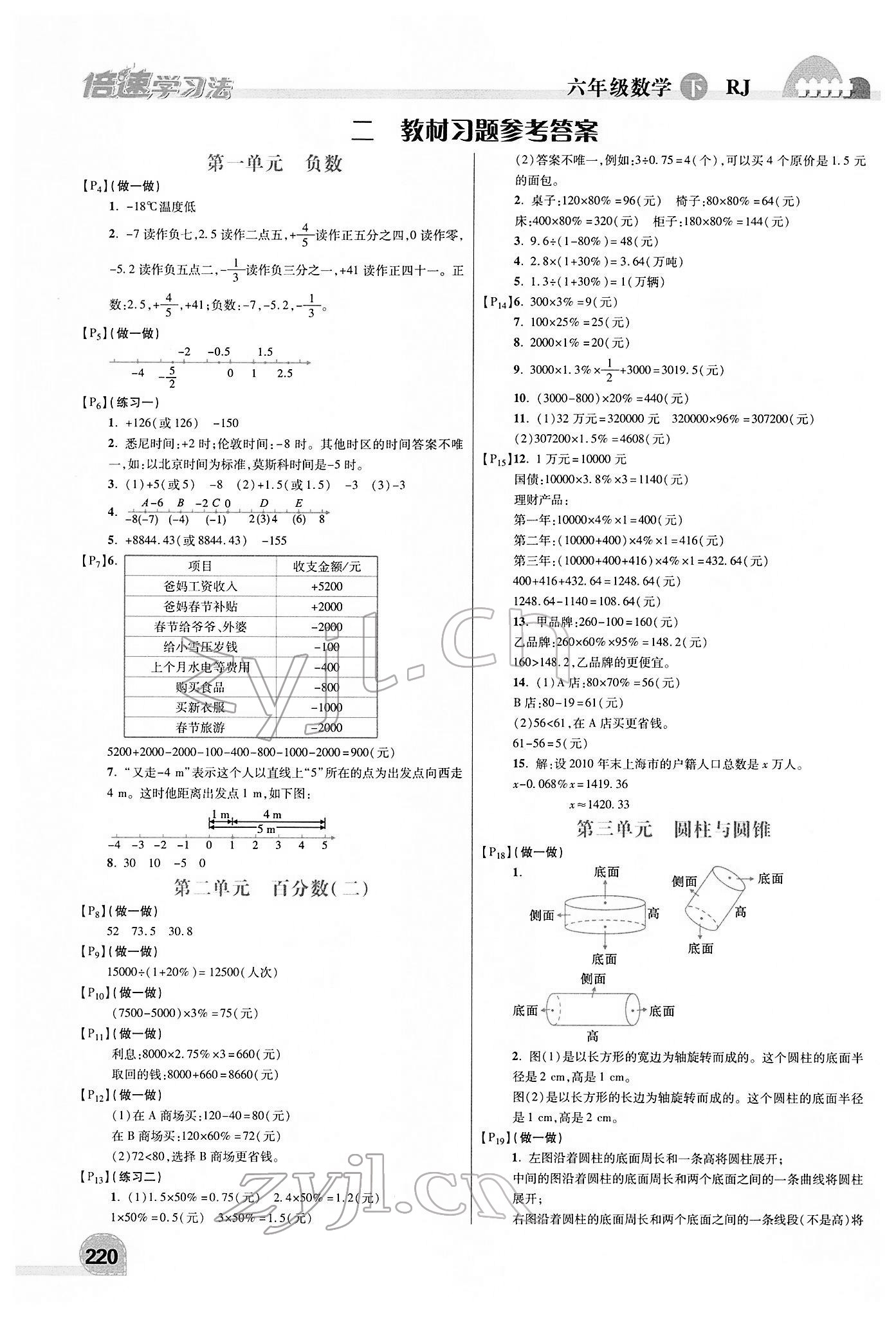 2022年倍速學(xué)習(xí)法六年級(jí)數(shù)學(xué)下冊(cè)人教版 第6頁