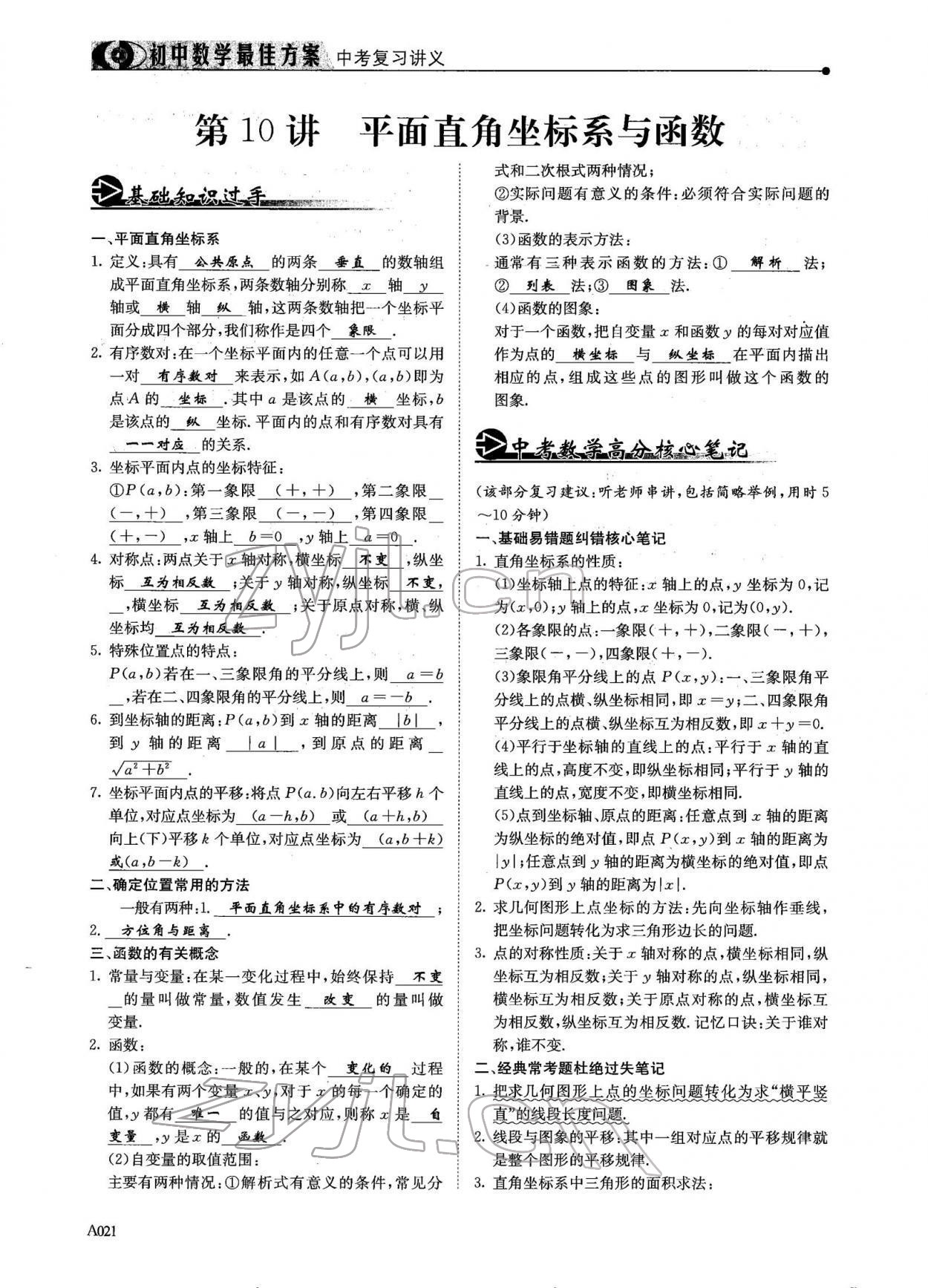 2022年每周最佳方案數(shù)學(xué)中考復(fù)習(xí) 參考答案第21頁