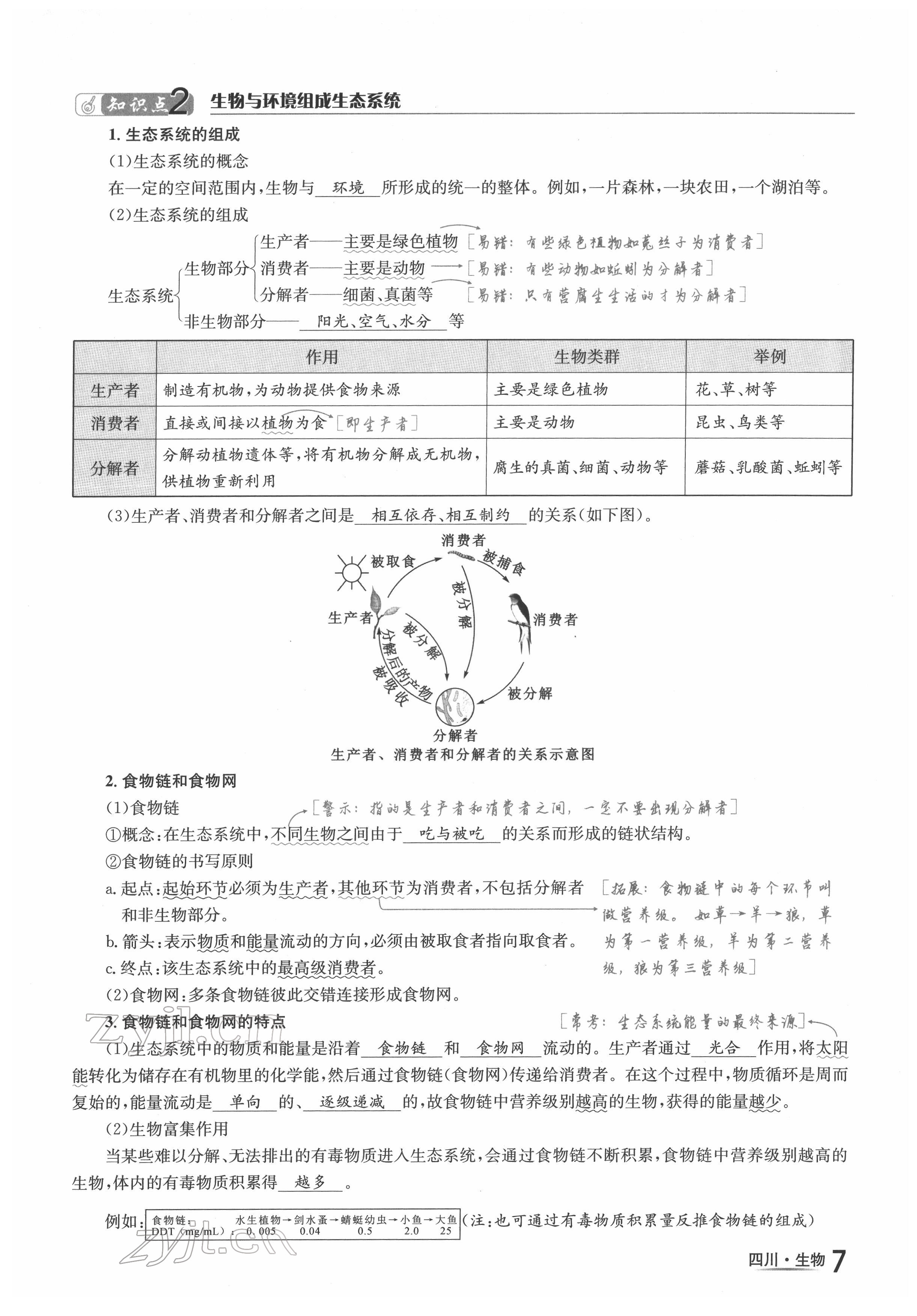 2022年中考2号生物四川专版 参考答案第9页