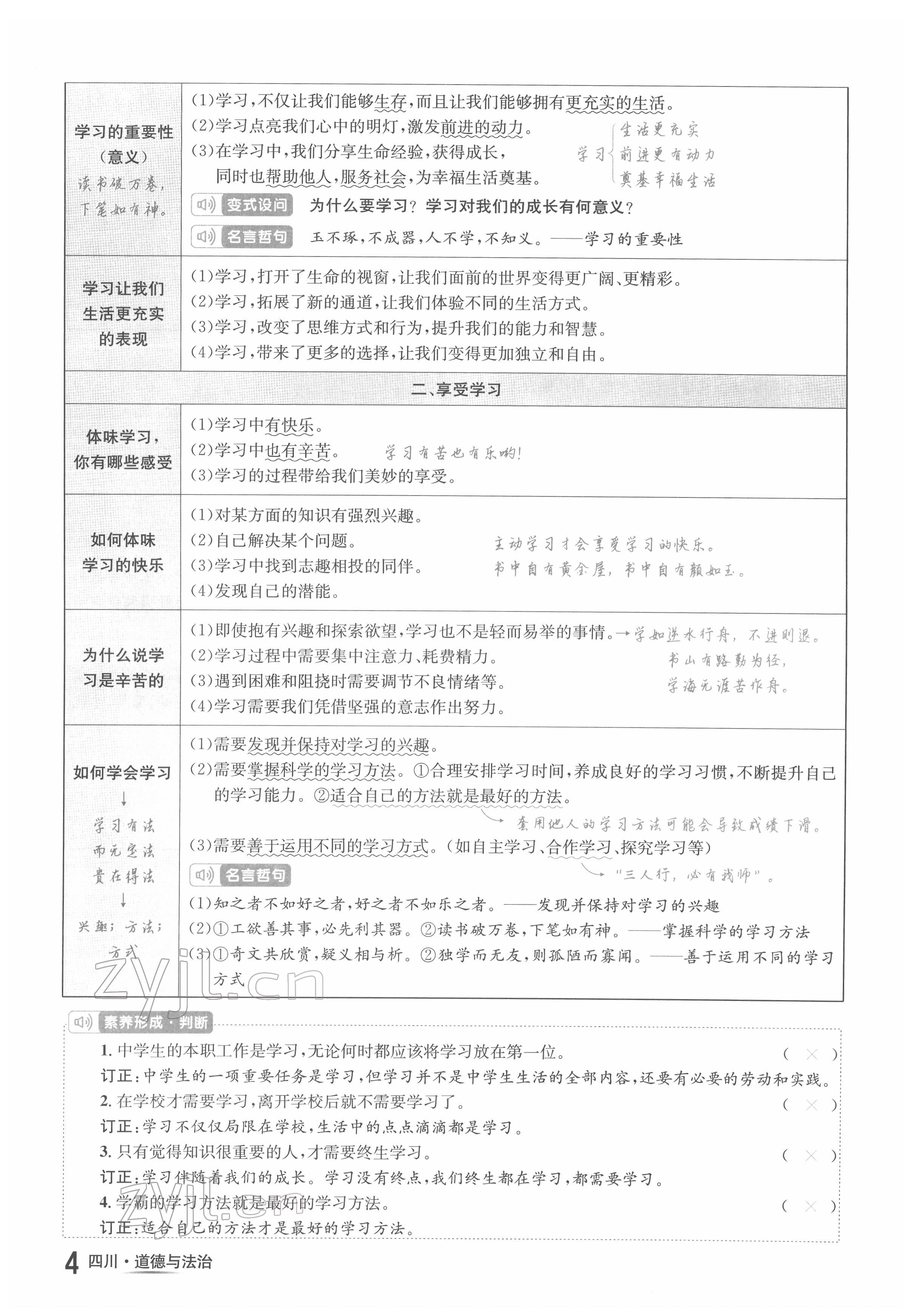 2022年中考2号道德与法治四川专版 参考答案第4页