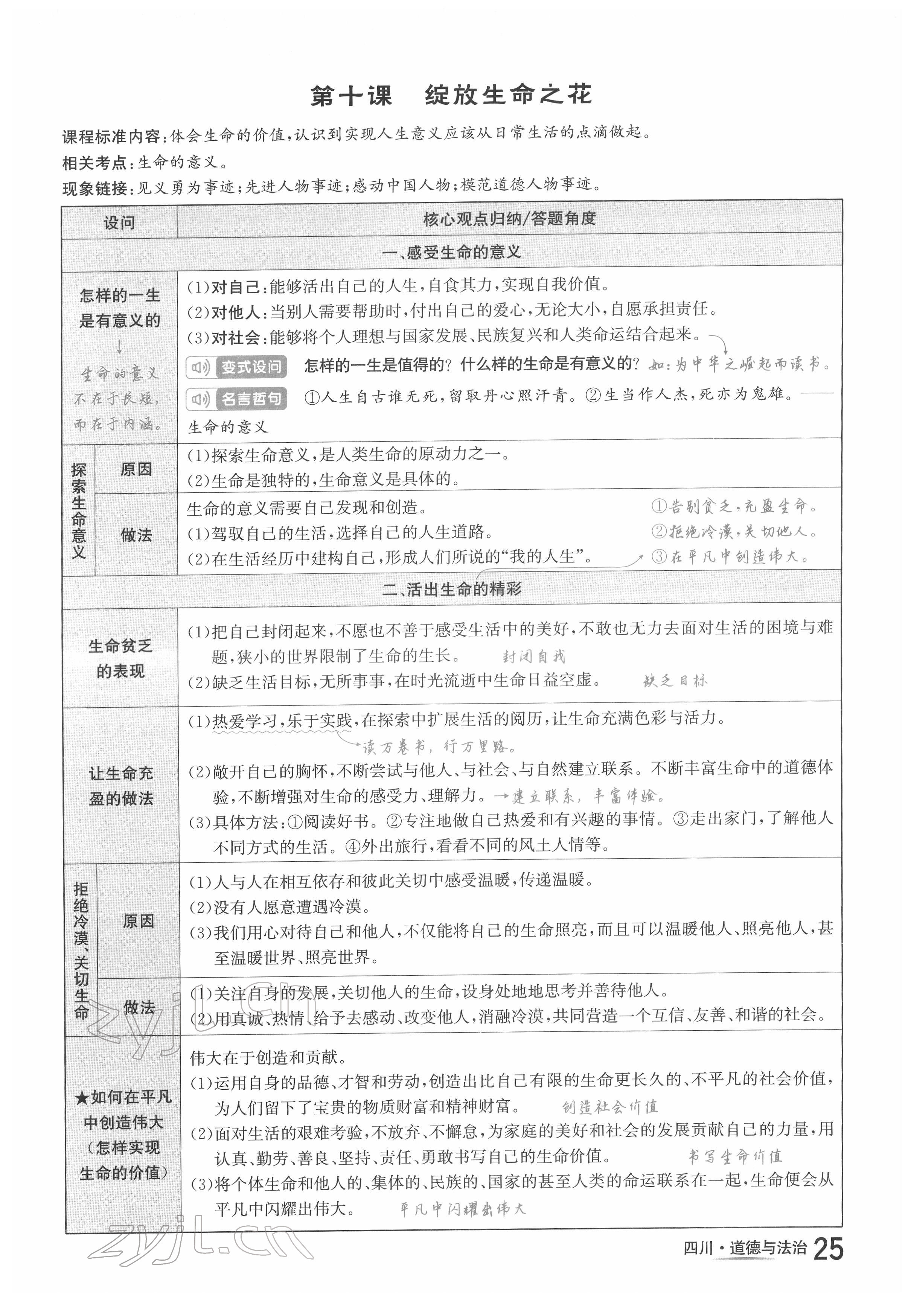 2022年中考2号道德与法治四川专版 参考答案第46页