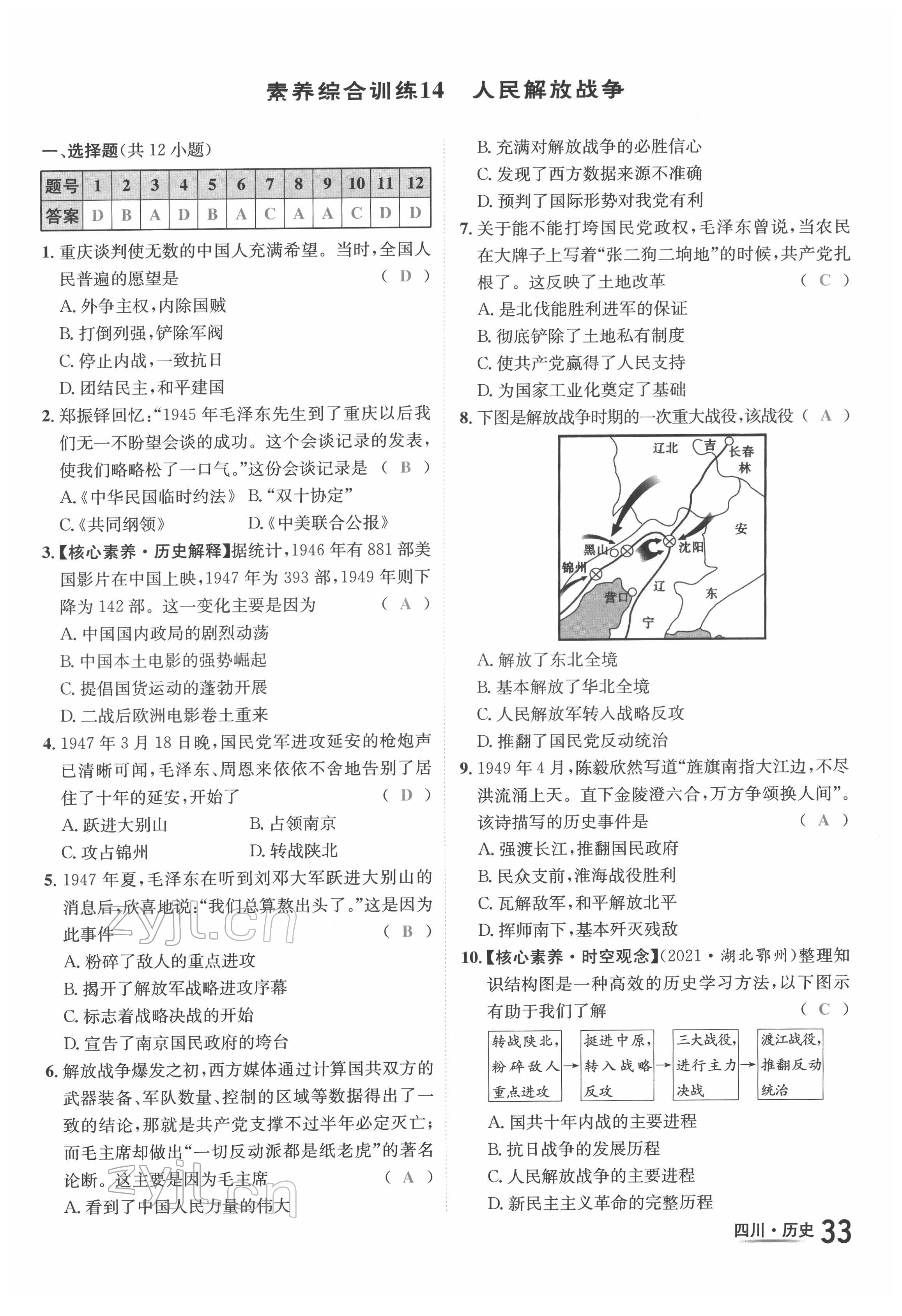 2022年中考2号历史四川专版 第33页