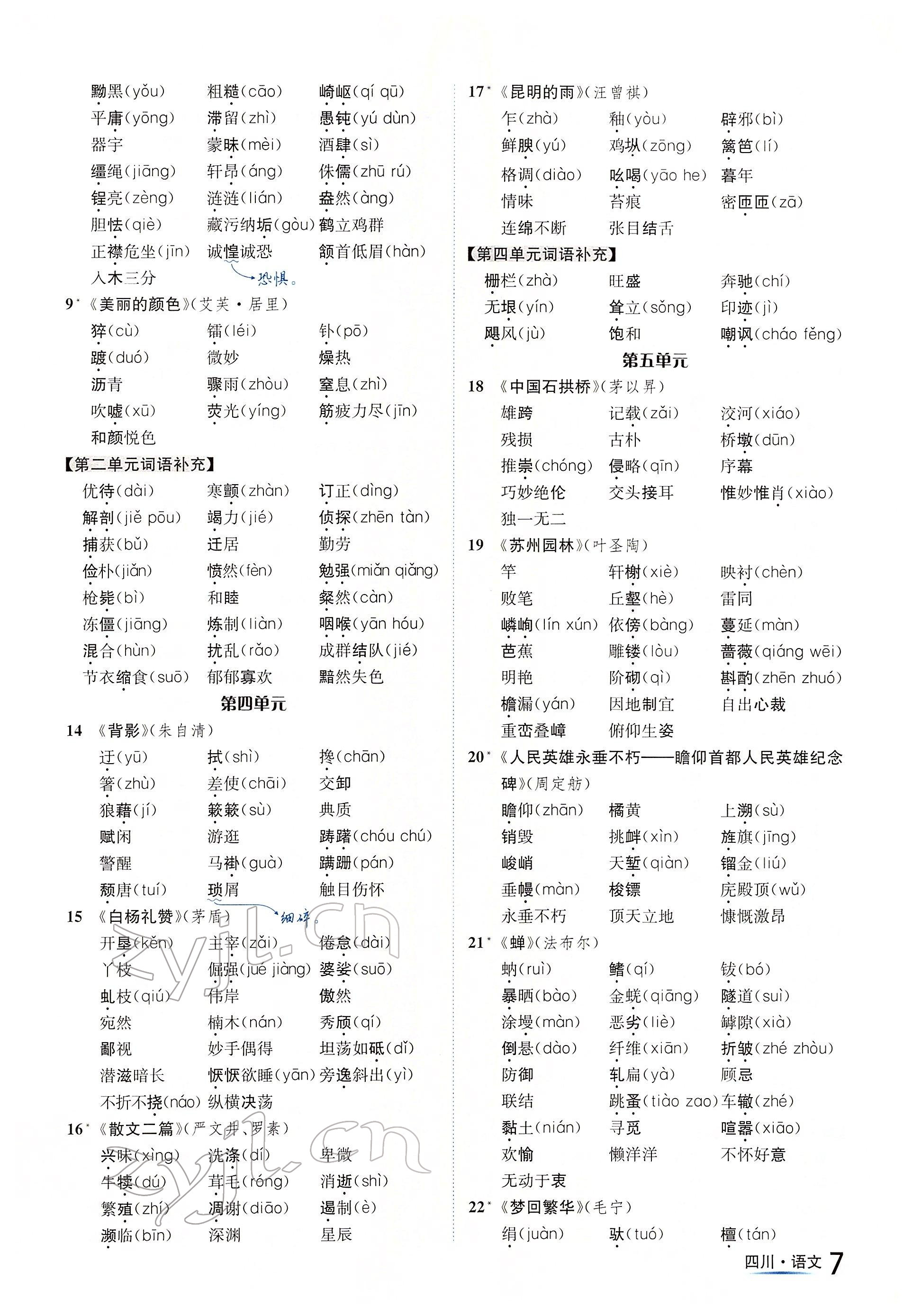 2022年中考2号语文四川专版 参考答案第9页