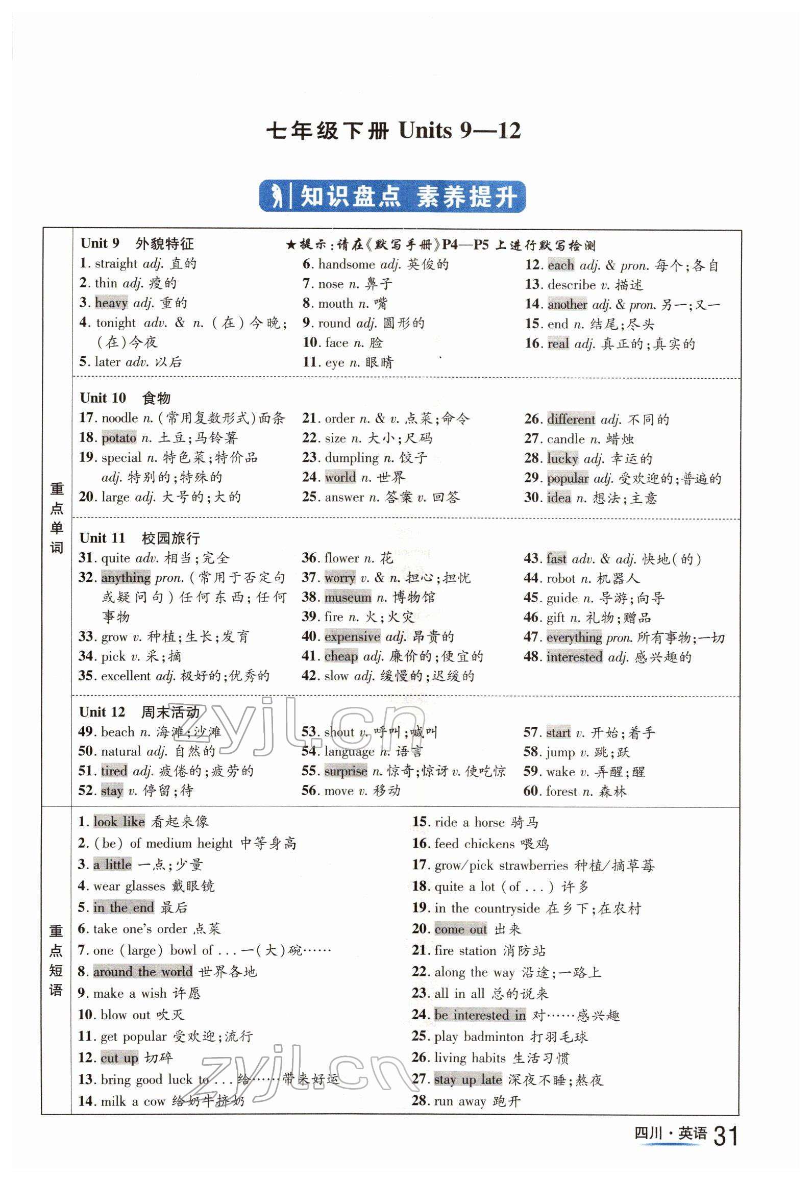 2022年中考2号英语四川专版 参考答案第31页